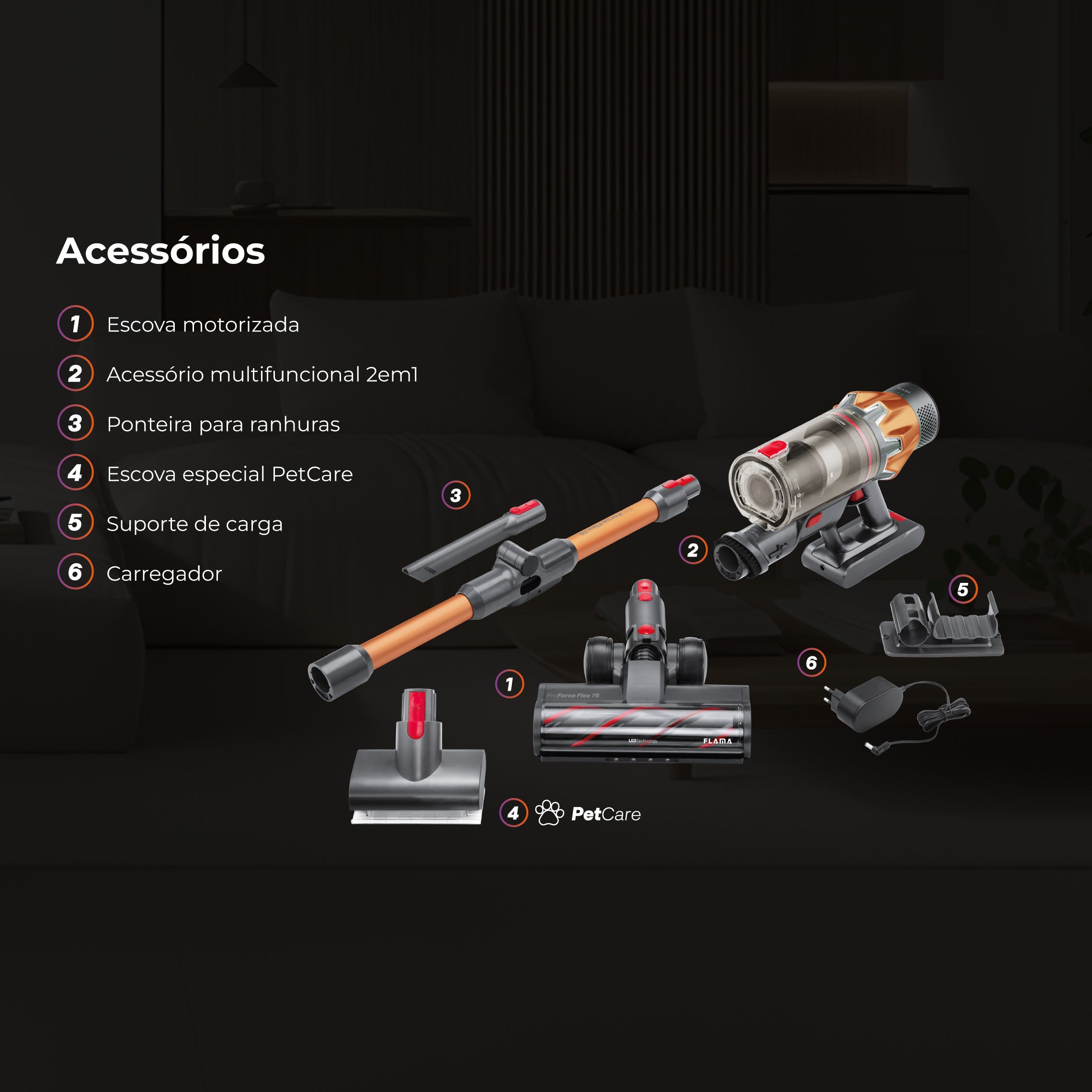 Aspirador Vertical ProForce Flex 75 Sem Fios 1647FL