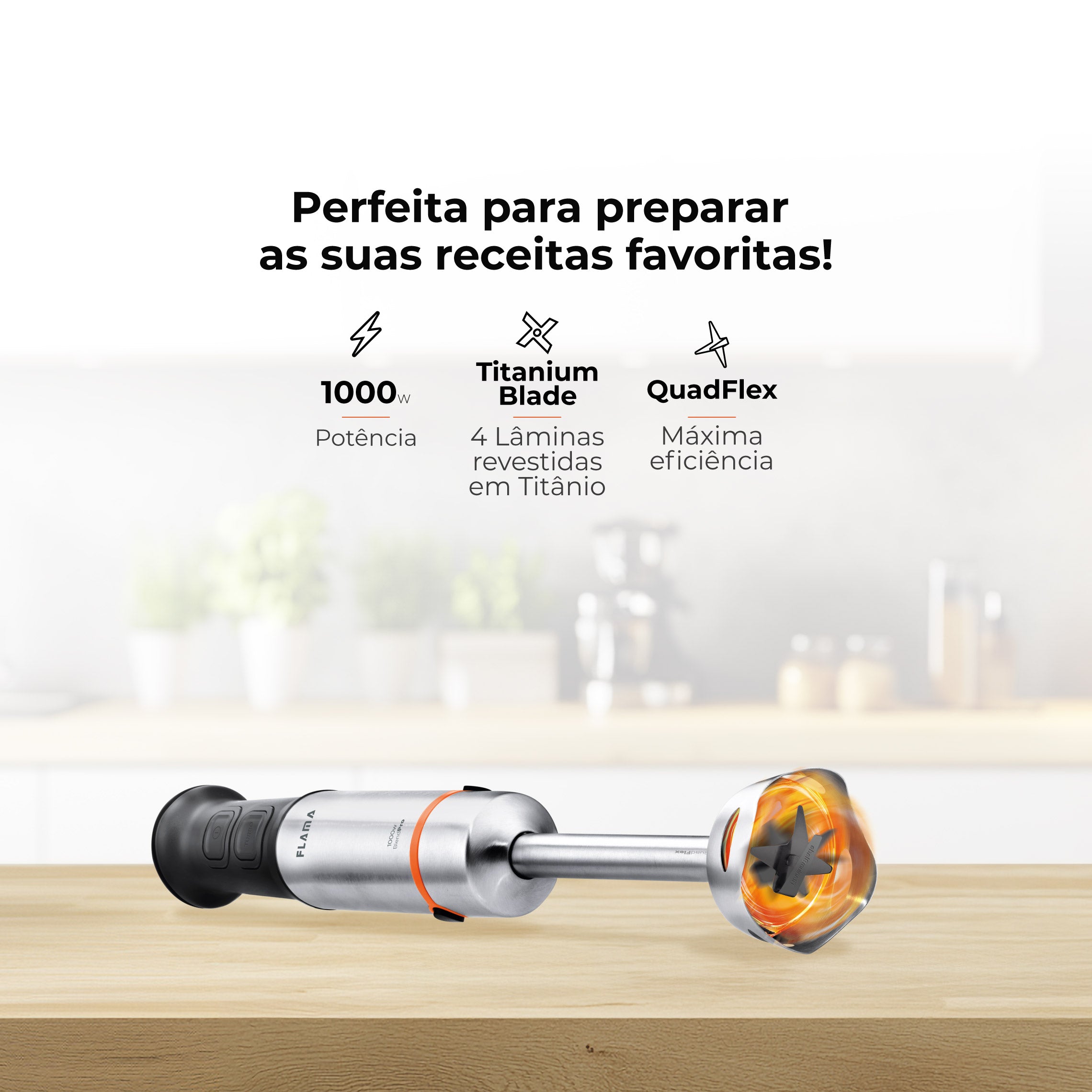 Varinha Mágica BlendPro QuadFlex TitaniumBlade 1000W 2042FL