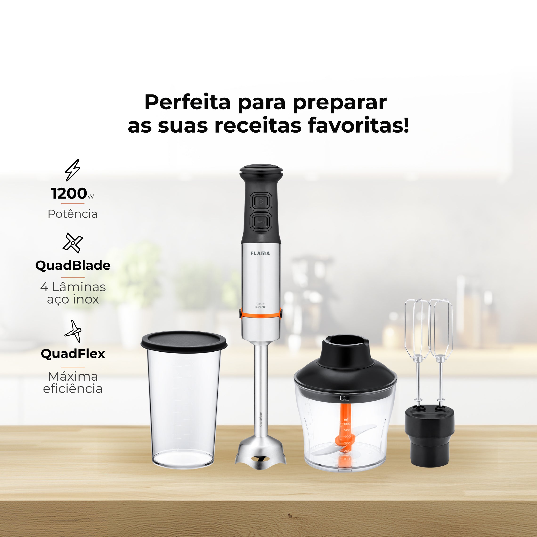 Varinha Mágica BlendPro QuadFlex C/ Acessórios 1200W 2053FL