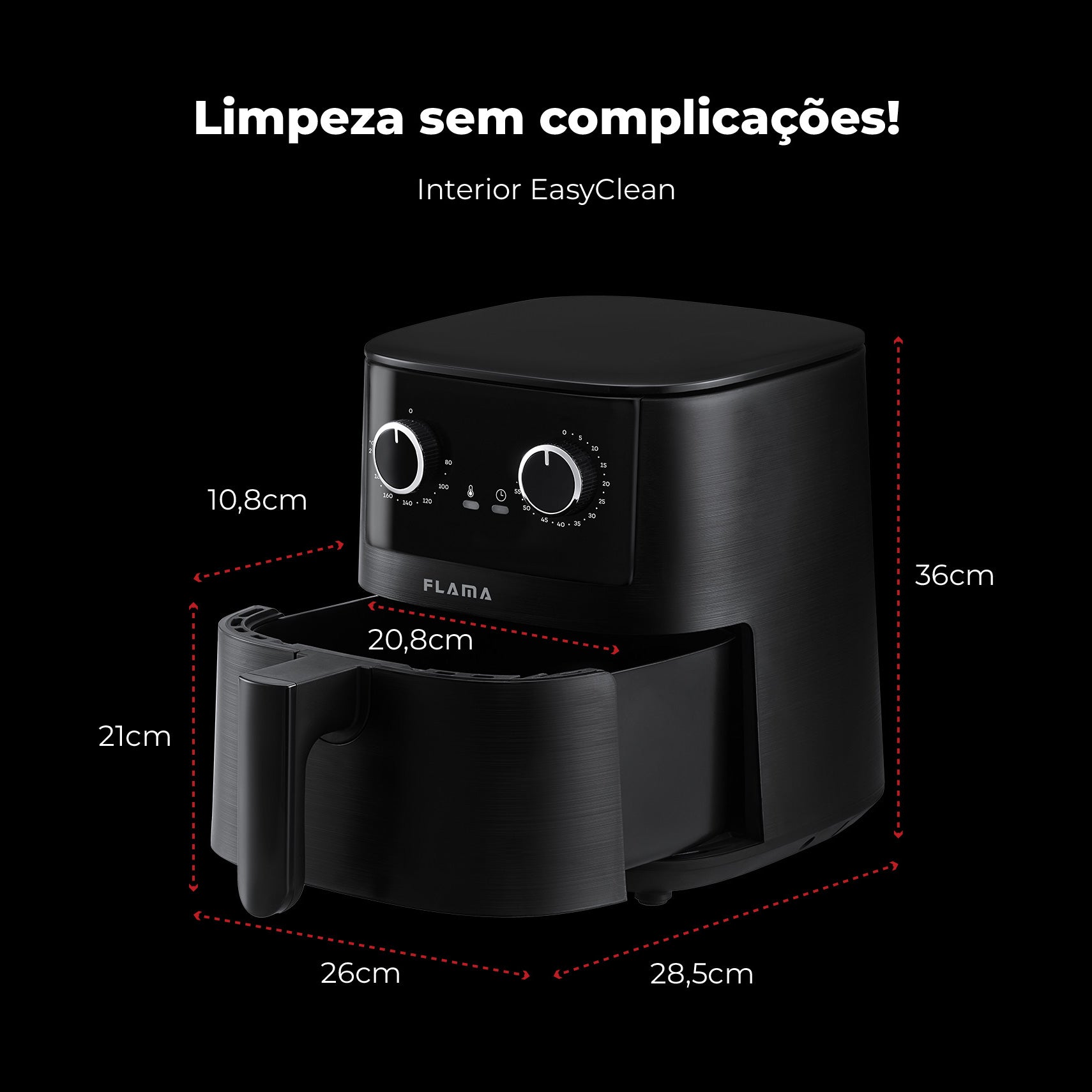 Fritadeira Sem Óleo Air Fryer 4.2L Preta 646FL