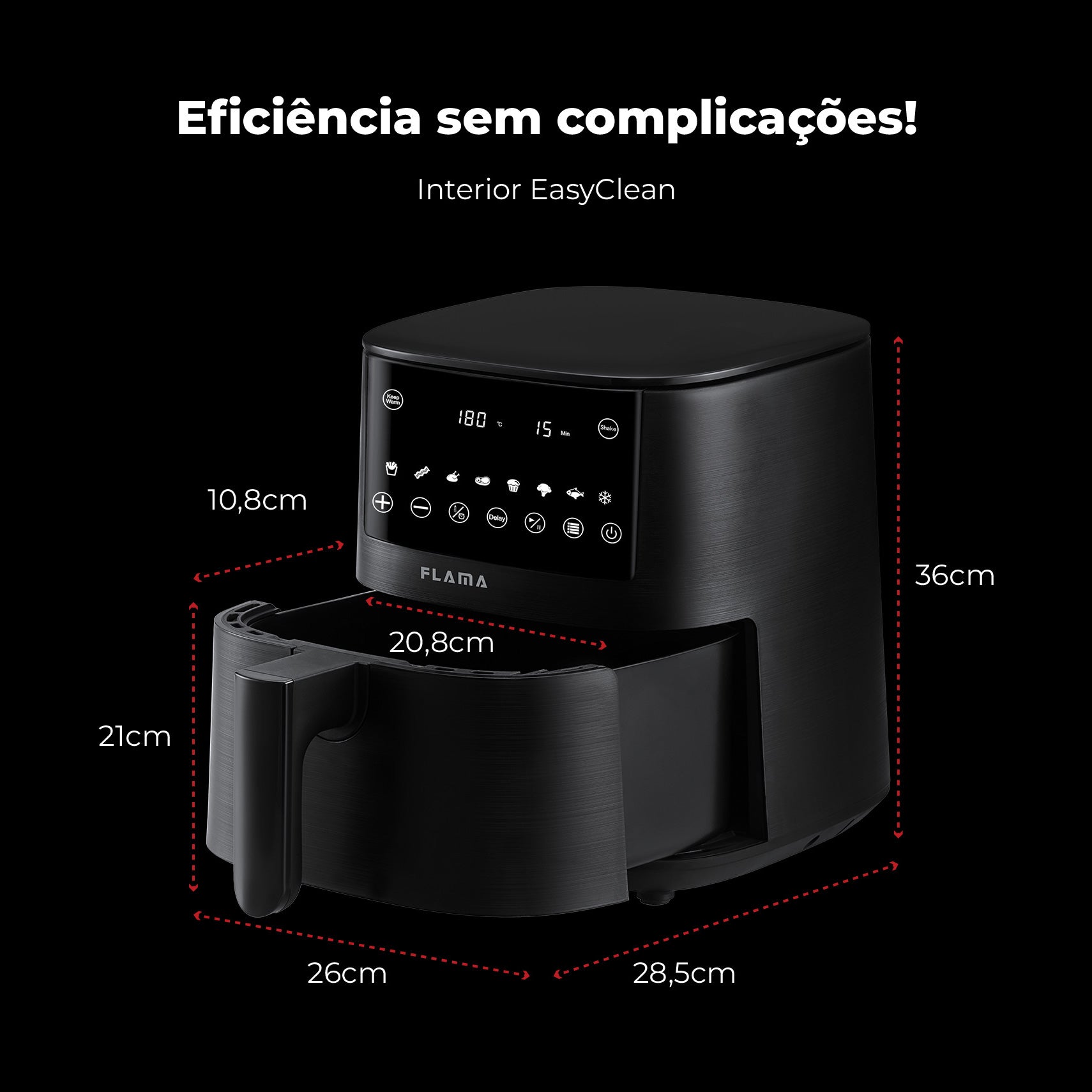 Fritadeira Sem Óleo Air Fryer 4.2L 658FL FLAMA