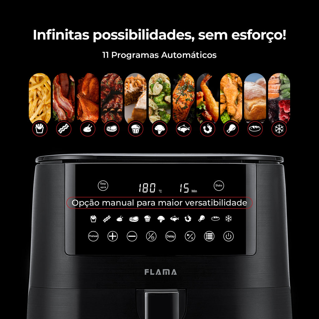 Fritadeira Sem Óleo Air Fryer 7L Preta 682FL