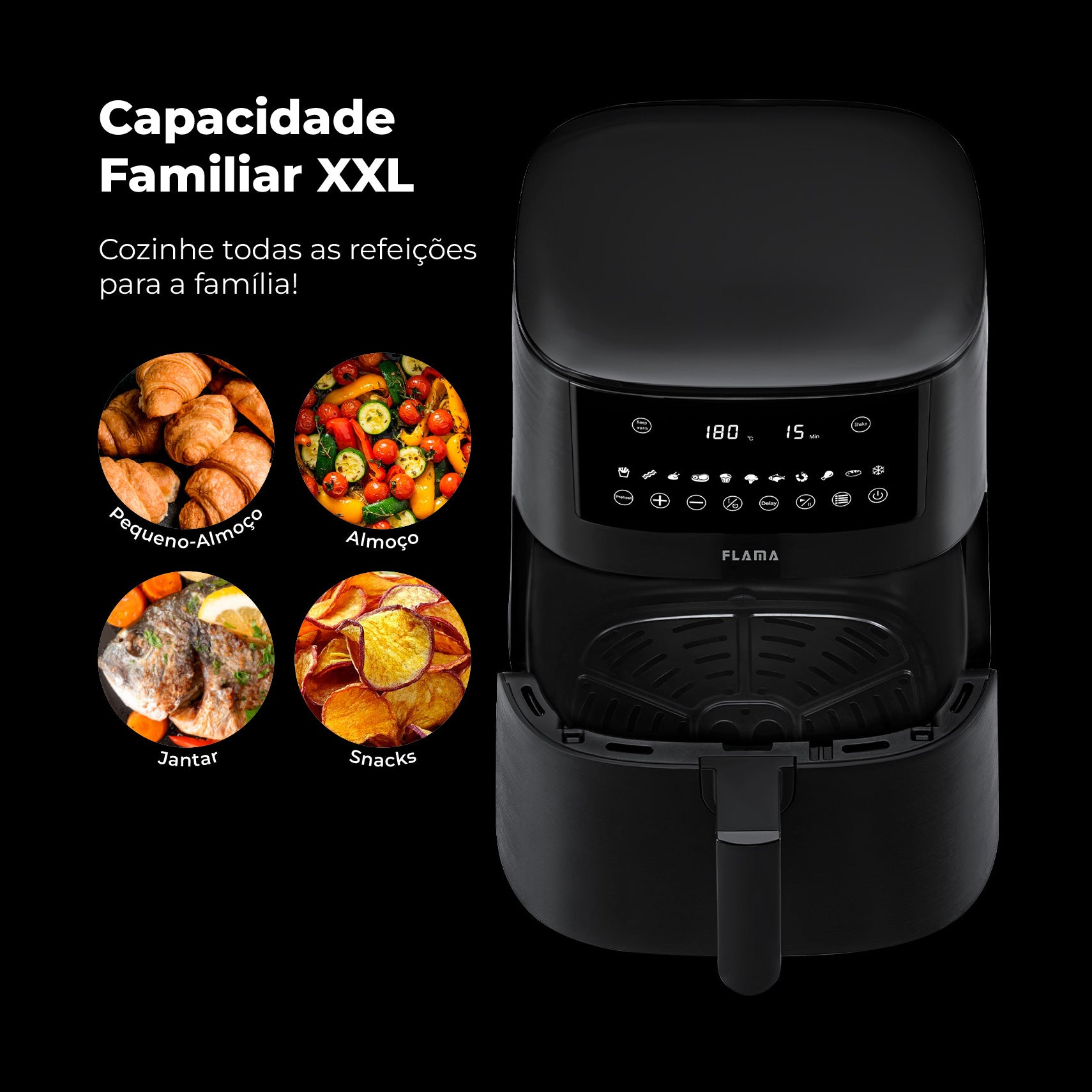Fritadeira Sem Óleo Air Fryer 7L Preta 682FL