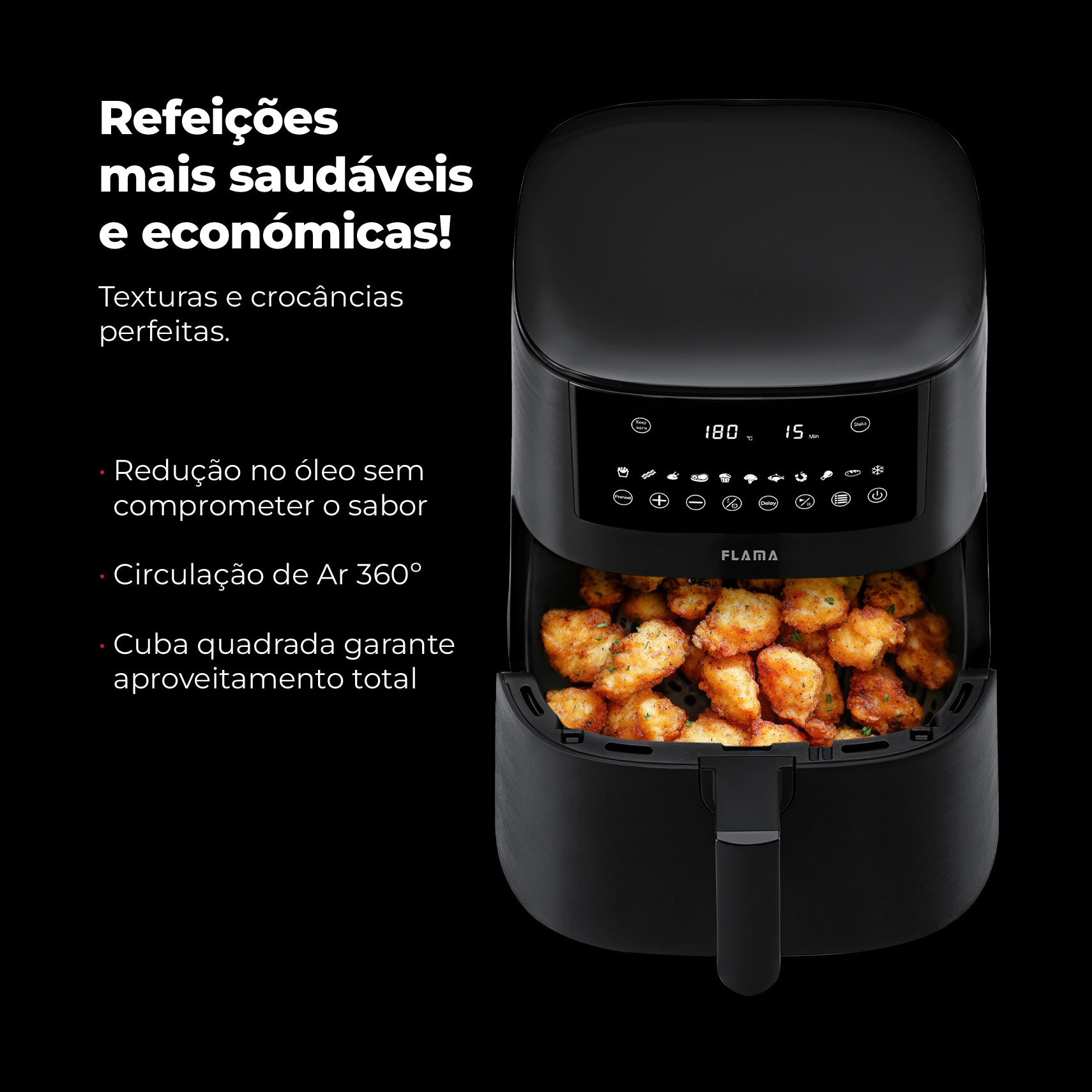 Fritadeira Sem Óleo Air Fryer 7L Preta 682FL