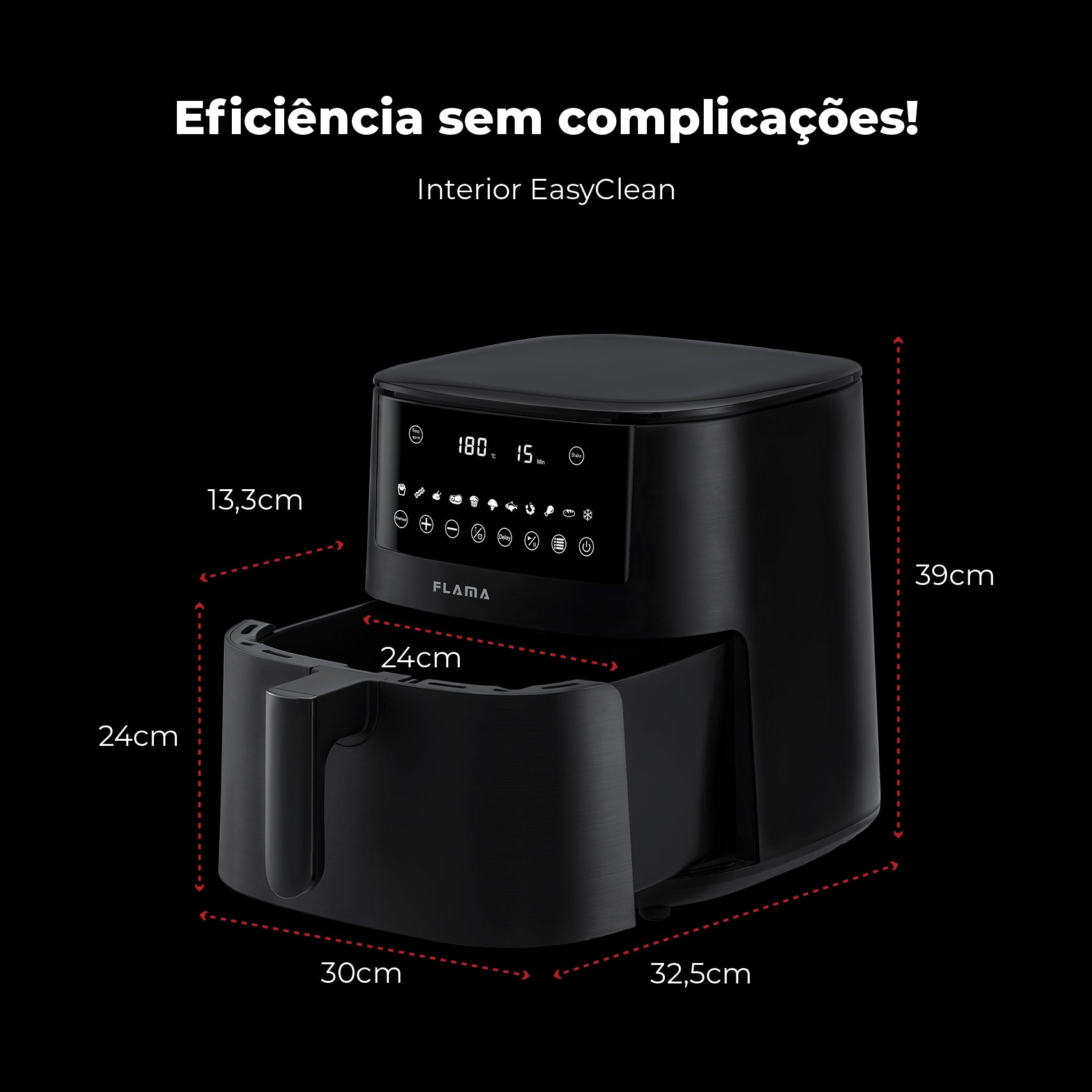 Fritadeira Sem Óleo Air Fryer 7L Preta 682FL