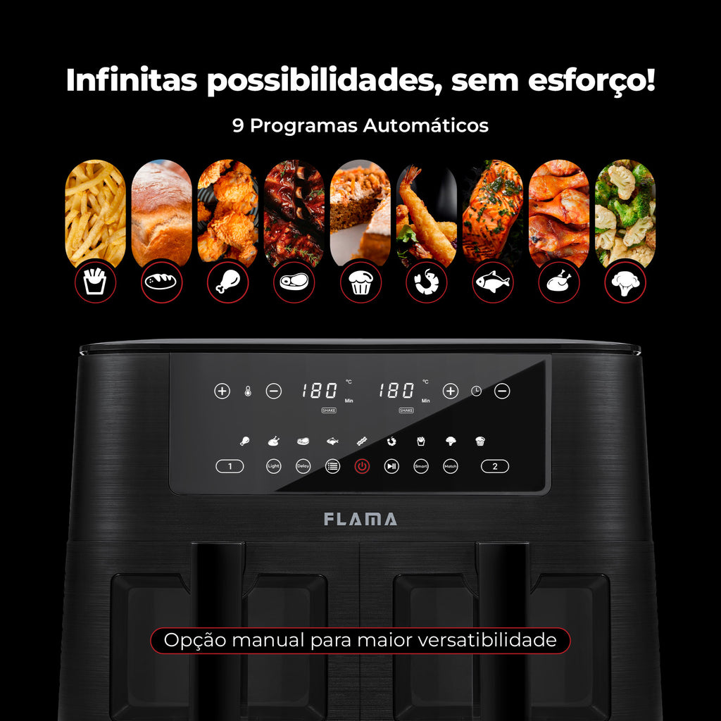 Fritadeira Sem Óleo Air Fryer 2 Gavetas 8L 698FL
