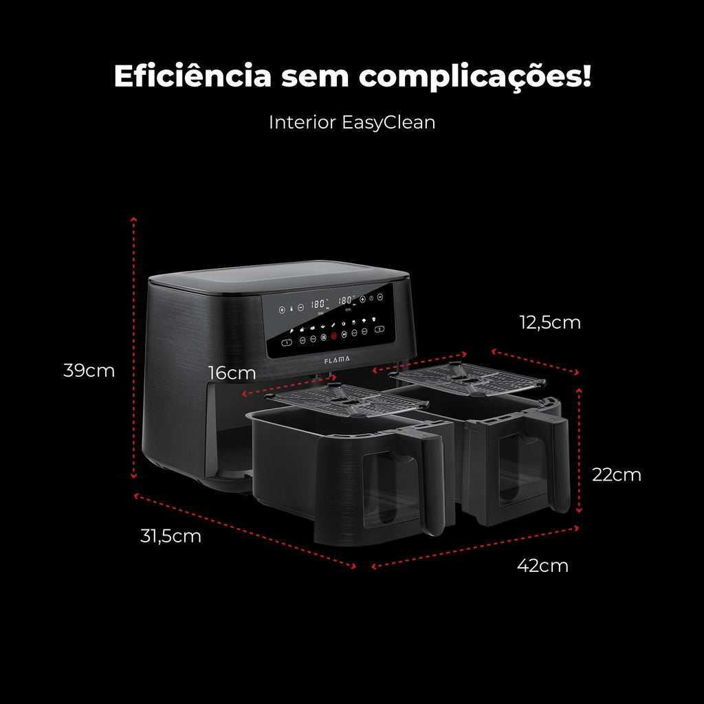 Fritadeira Sem Óleo Air Fryer 2 Gavetas 8L 698FL