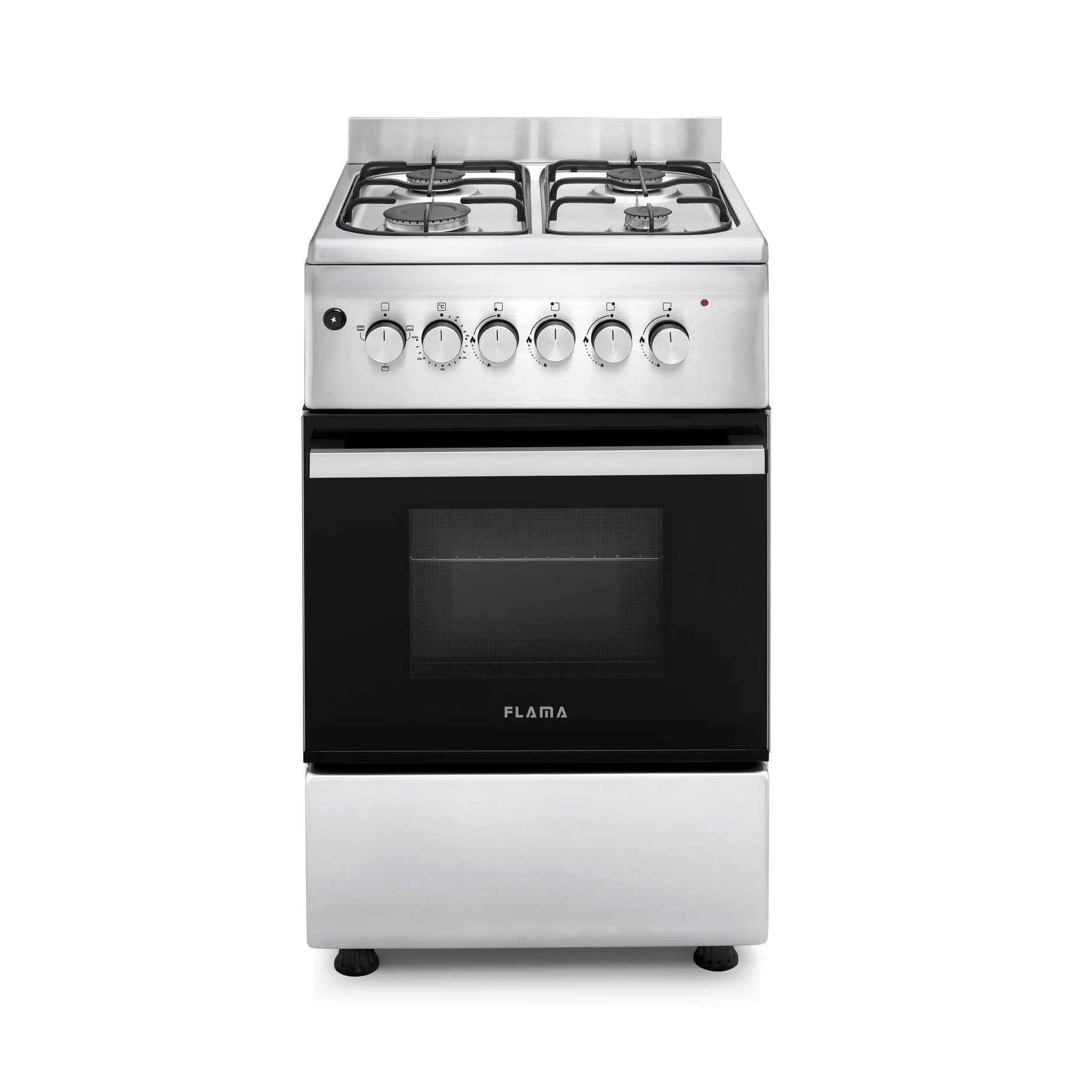 Cucina a gas in acciaio inox 50x60 con forno elettrico 8254FL