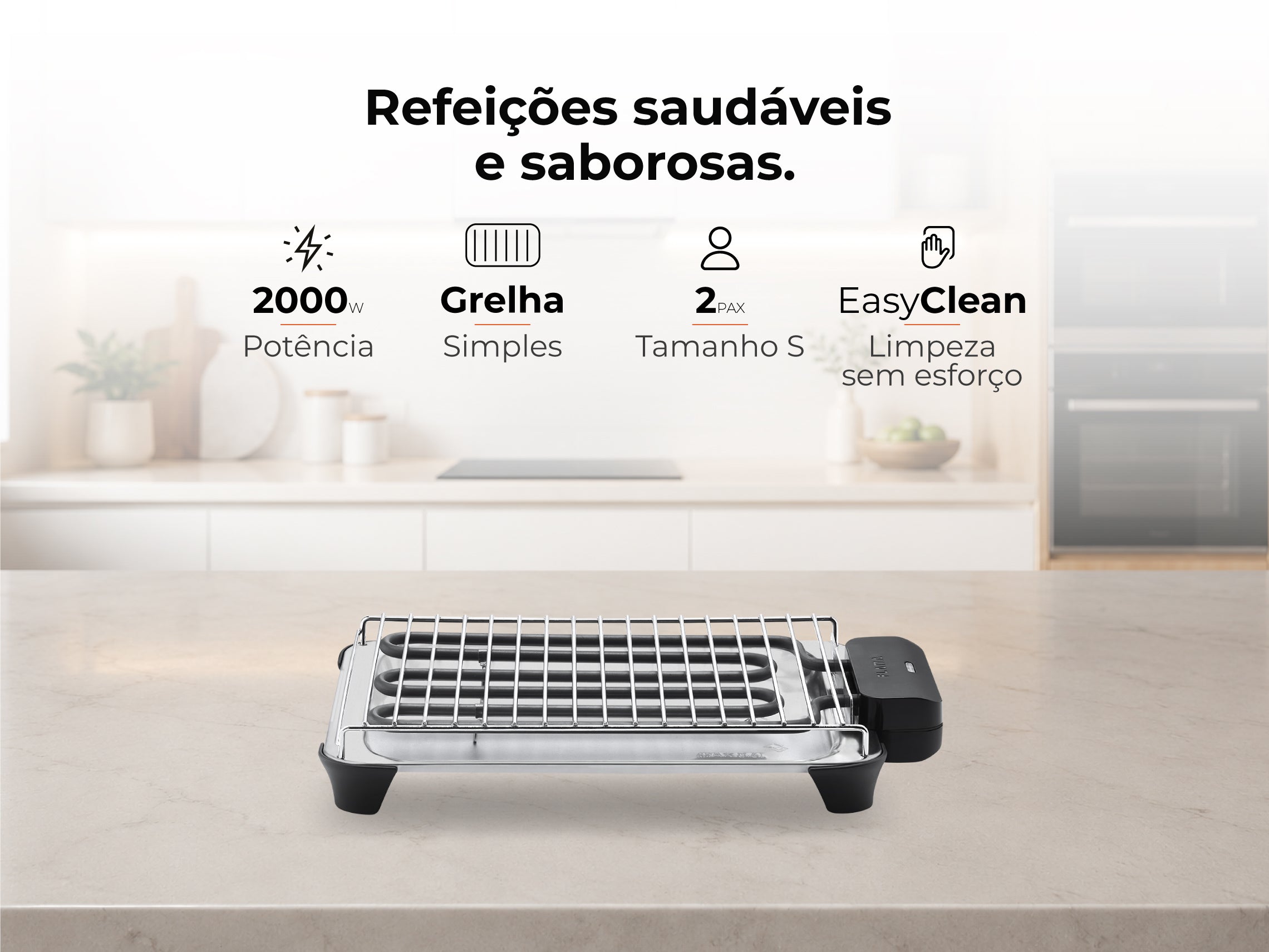 Grelhador Elétrico de Resistência HeatPro S 2000W 4222FL FLAMA