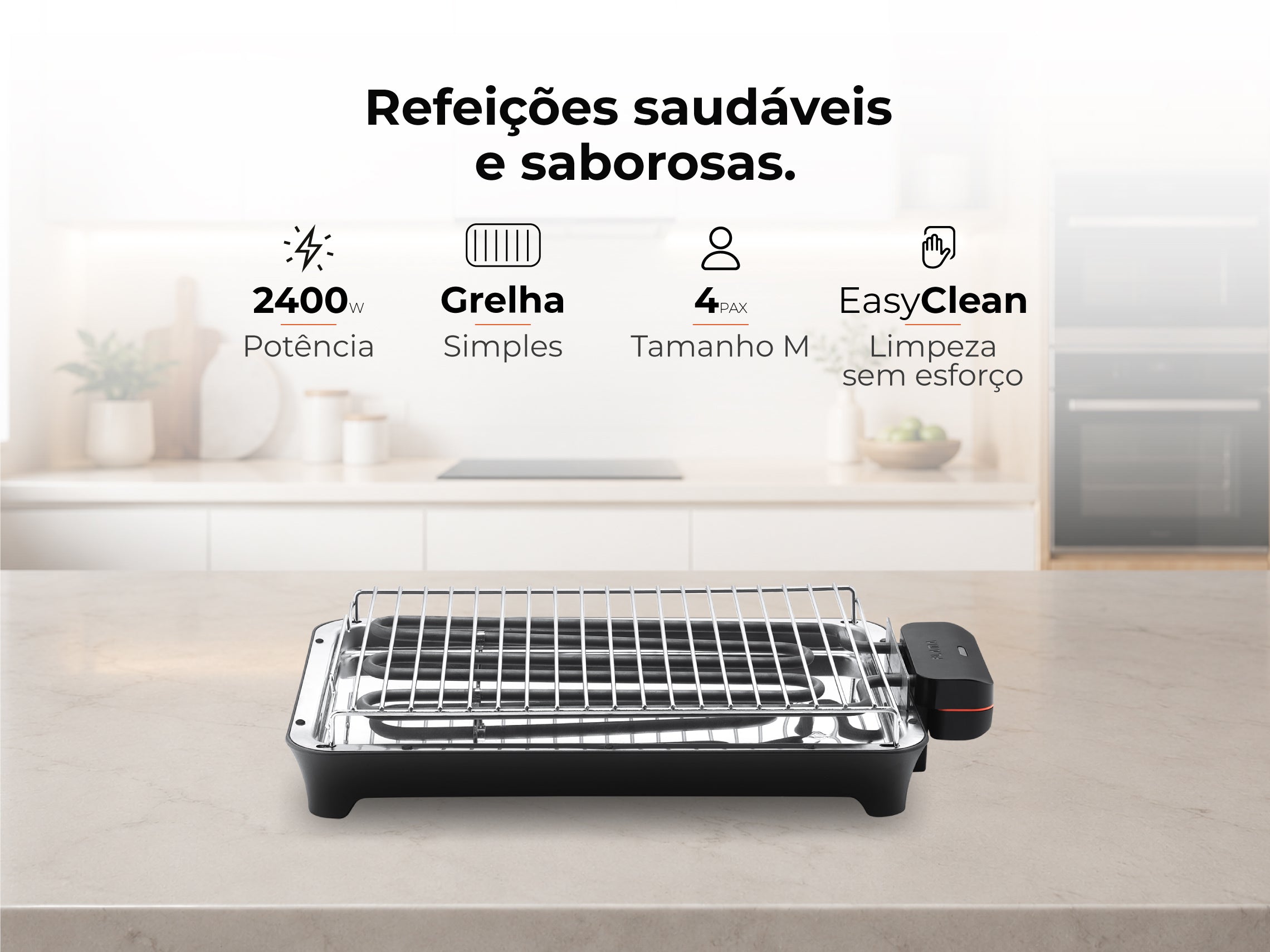 Grelhador Elétrico de Resistência HeatUltra M 2400W 4323FL FLAMA