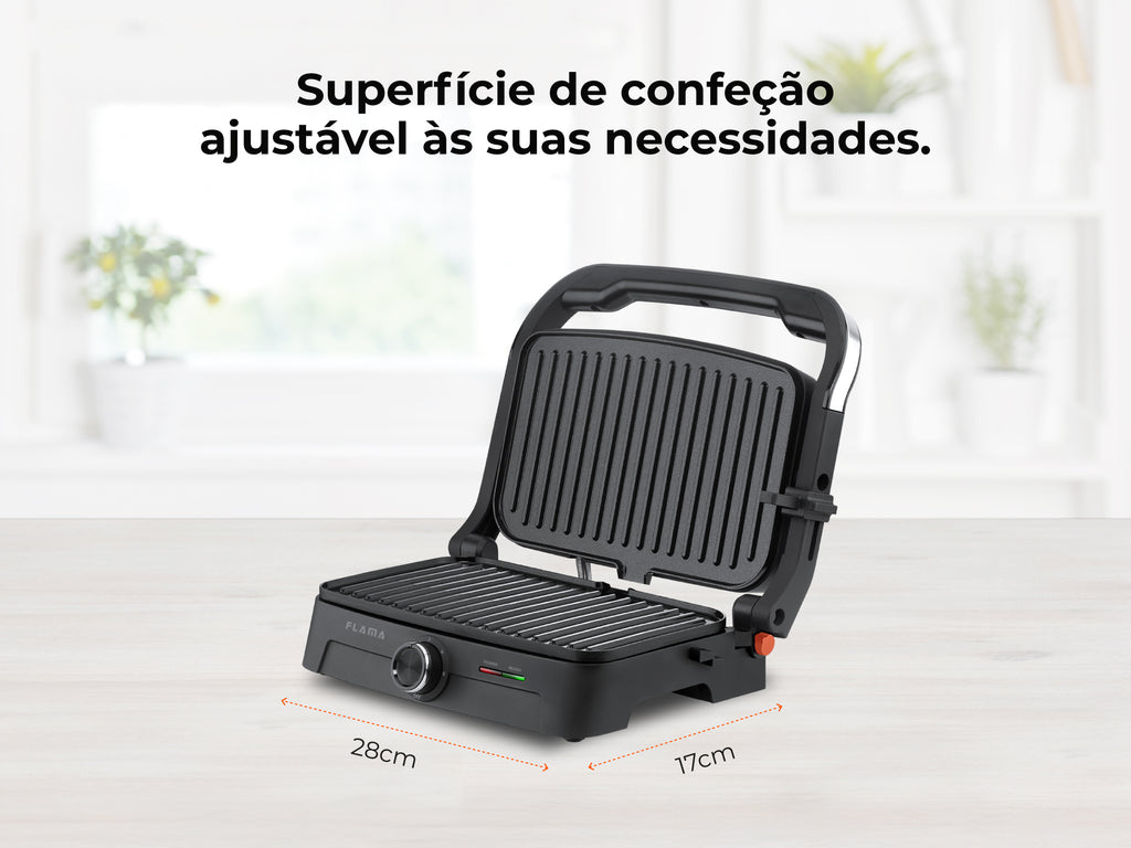Grelhador Elétrico de Placas Inox HeatEasy 1500W 4422FL FLAMA
