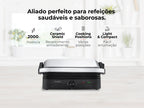 Grelhador Elétrico de Placas Inox HeatPro 2000W 4522FL FLAMA