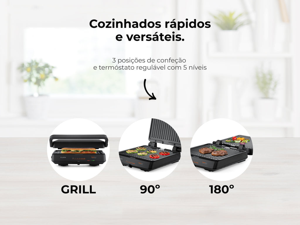Grelhador Elétrico de Placas SlideControl HeatPro 2000W 4586FL FLAMA