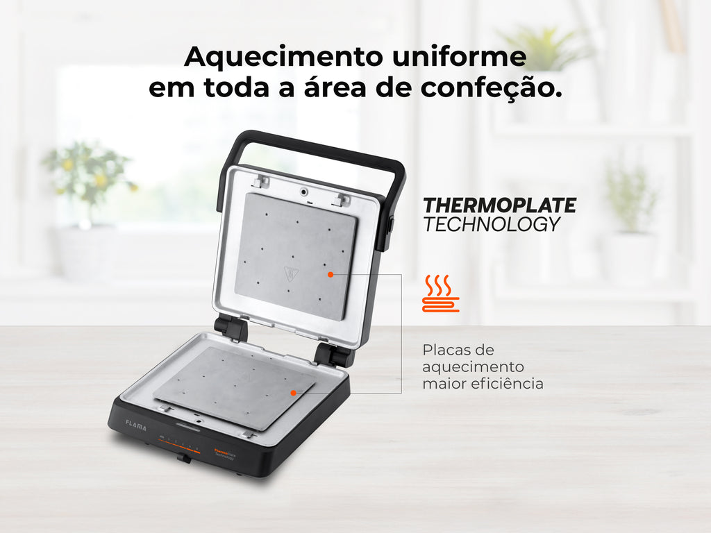 Grelhador Elétrico de Placas SlideControl HeatPro 2000W 4586FL FLAMA