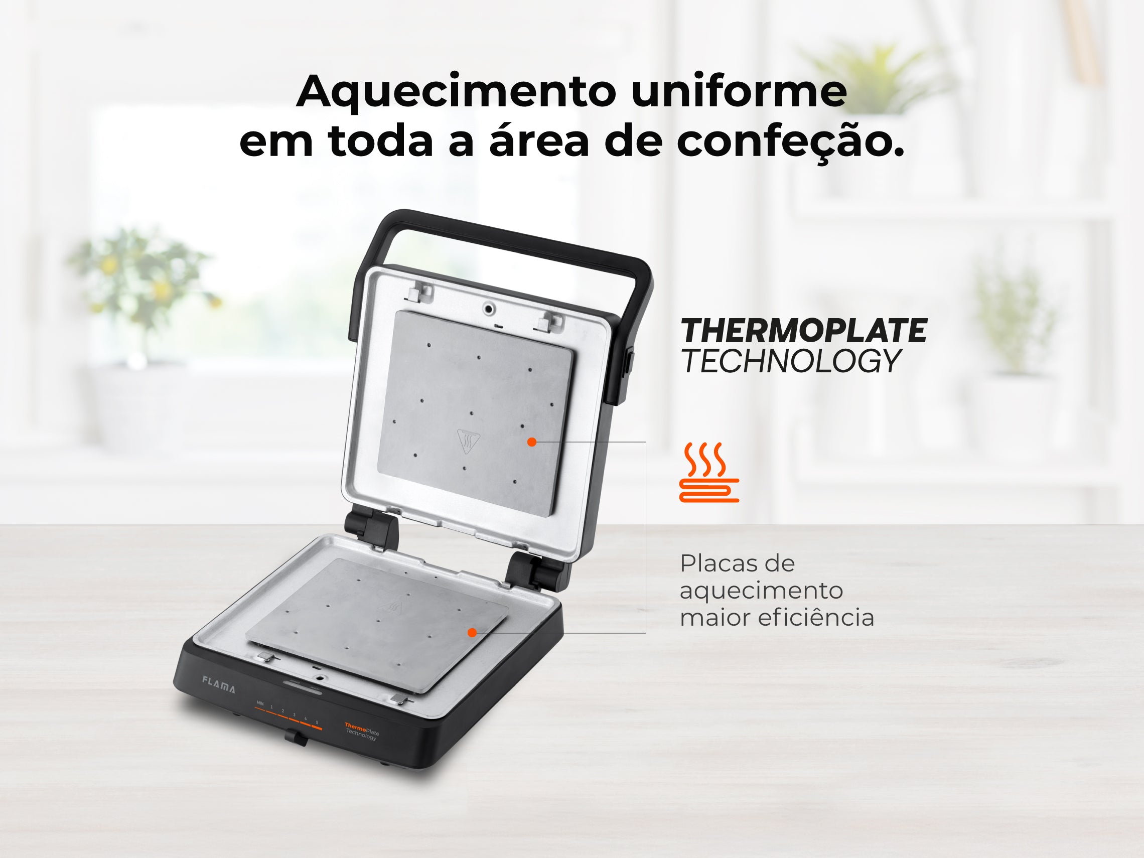 Grelhador Elétrico de Placas SlideControl HeatPro 2000W 4586FL FLAMA