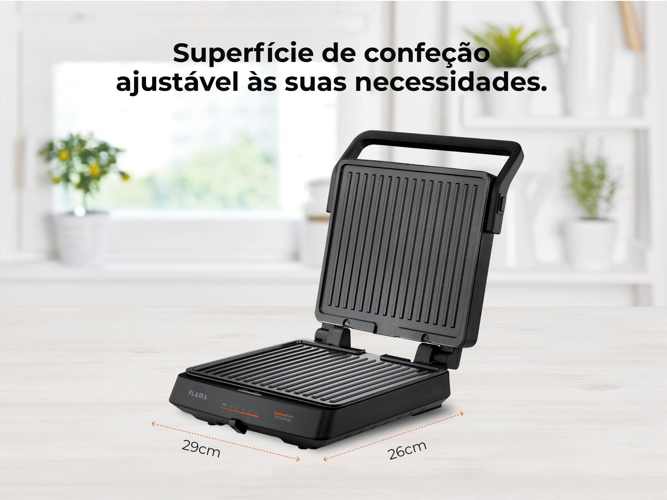 Grelhador Elétrico de Placas SlideControl HeatPro 2000W 4586FL FLAMA