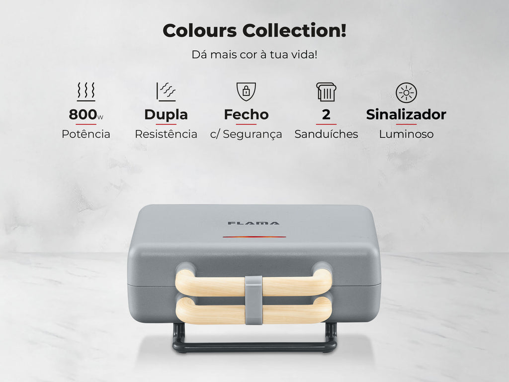 Sanduicheira Grill Stone Gray 800W 4962FL FLAMA