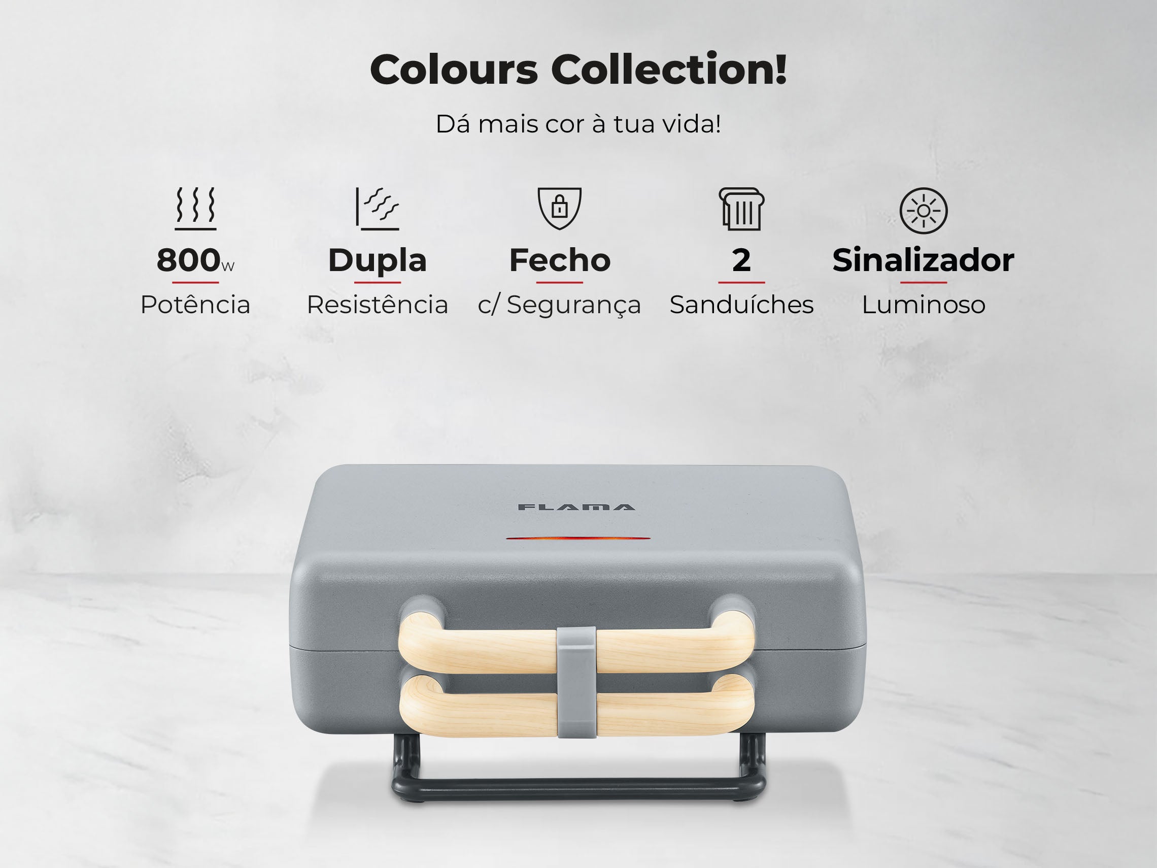 Sanduicheira Grill Stone Gray 800W 4962FL FLAMA