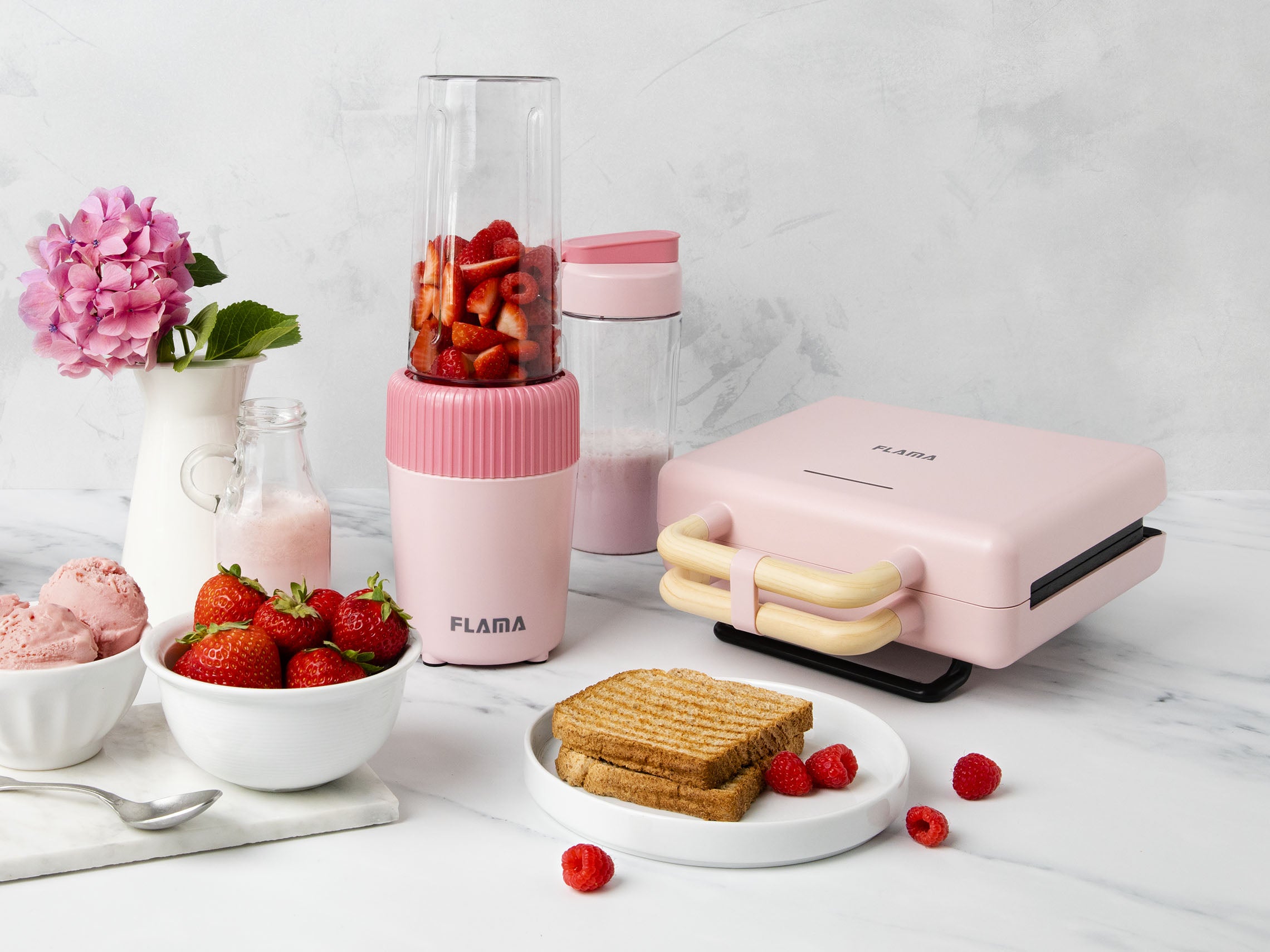 Sanduicheira Grill Cherry Pink 800W 4963FL FLAMA