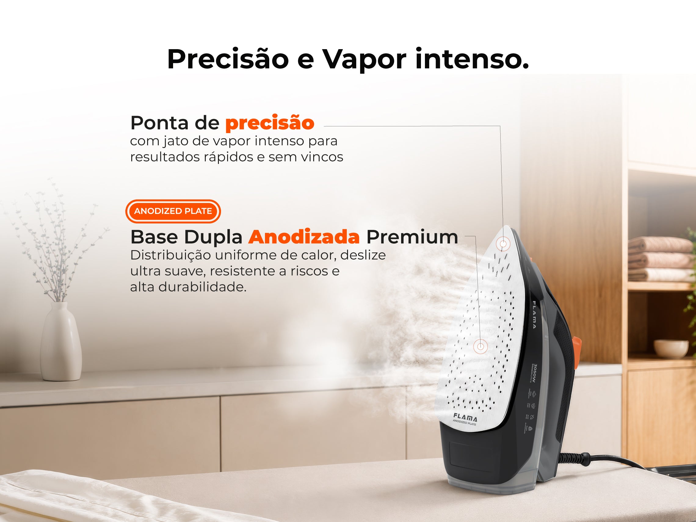 Ferro a Vapor SteamUltra AnodizedPlate 3050W Preto 5398FL