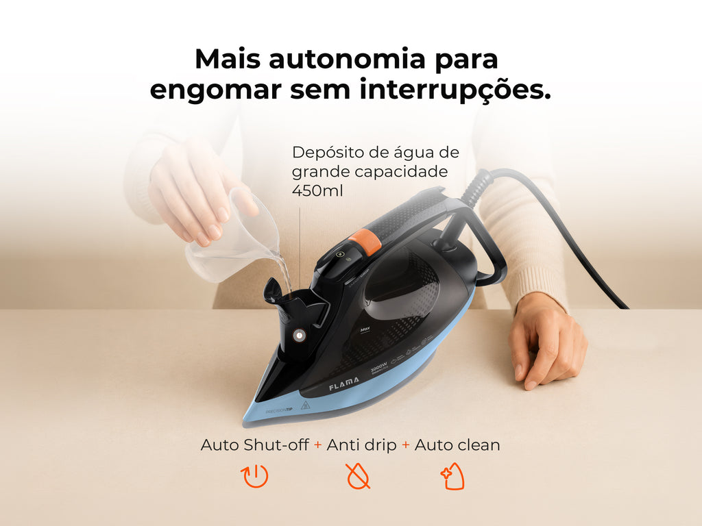 Ferro a Vapor SteamUltra SmartGrip 3000W 5399FL FLAMA