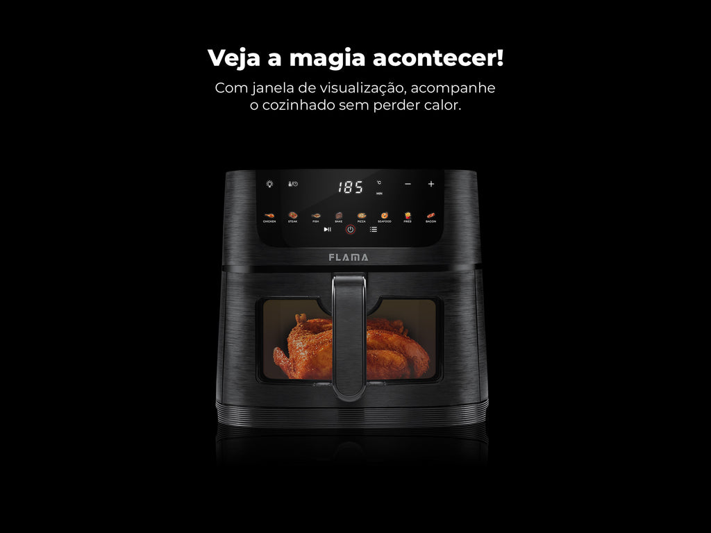 Fritadeira Sem Óleo Air Fryer C/ Janela 6L 644FL FLAMA