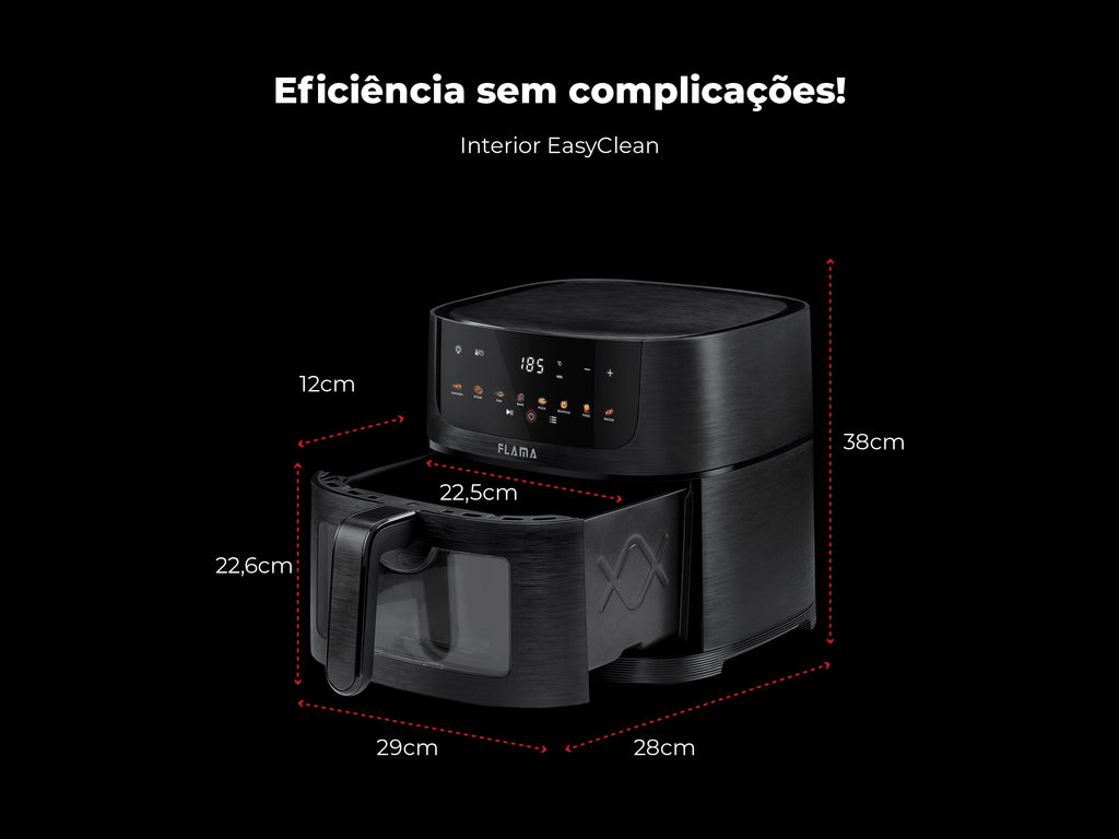 Fritadeira Sem Óleo Air Fryer C/ Janela 6L 644FL FLAMA