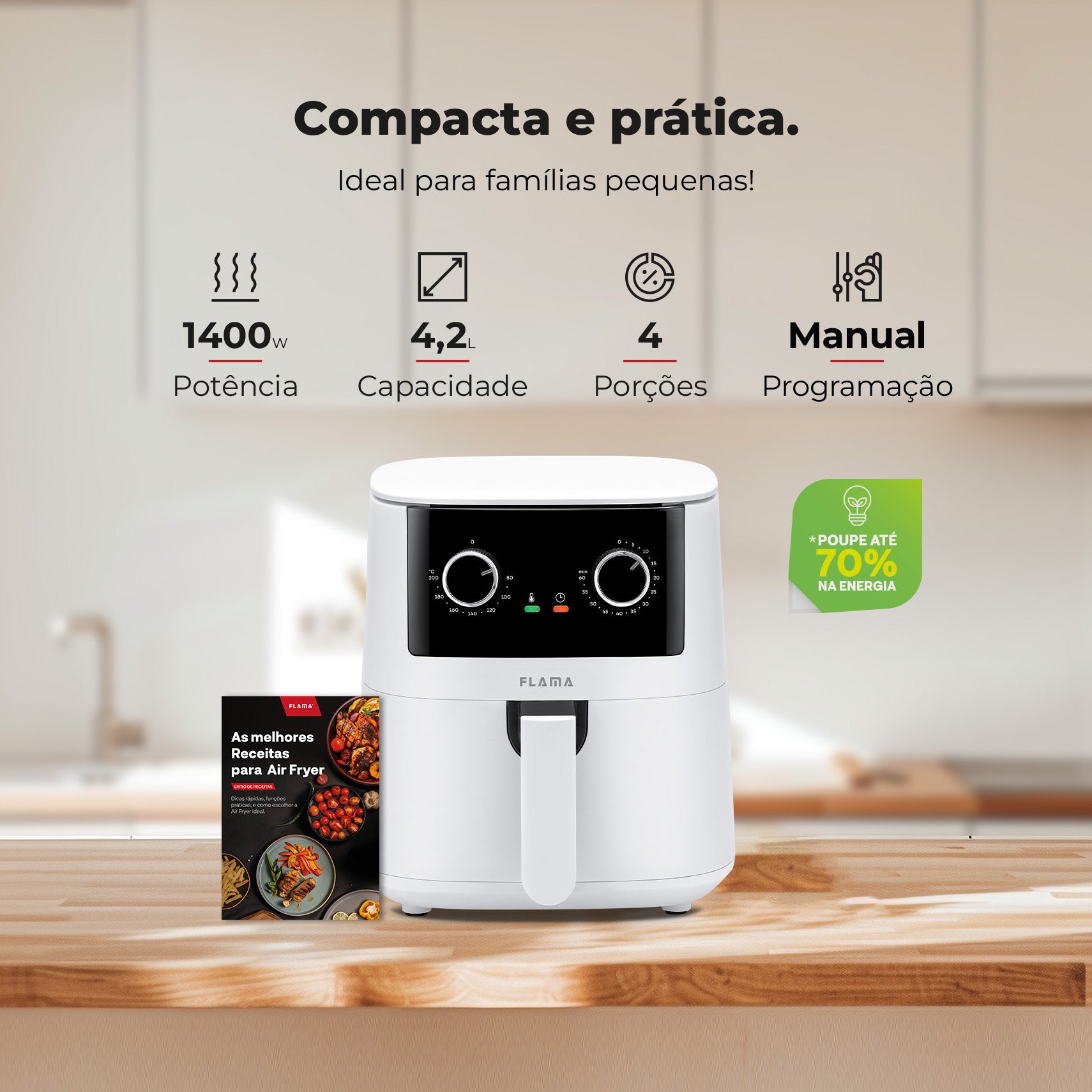 Fritadeira Sem Óleo Air Fryer 4.2L Branca 645FL