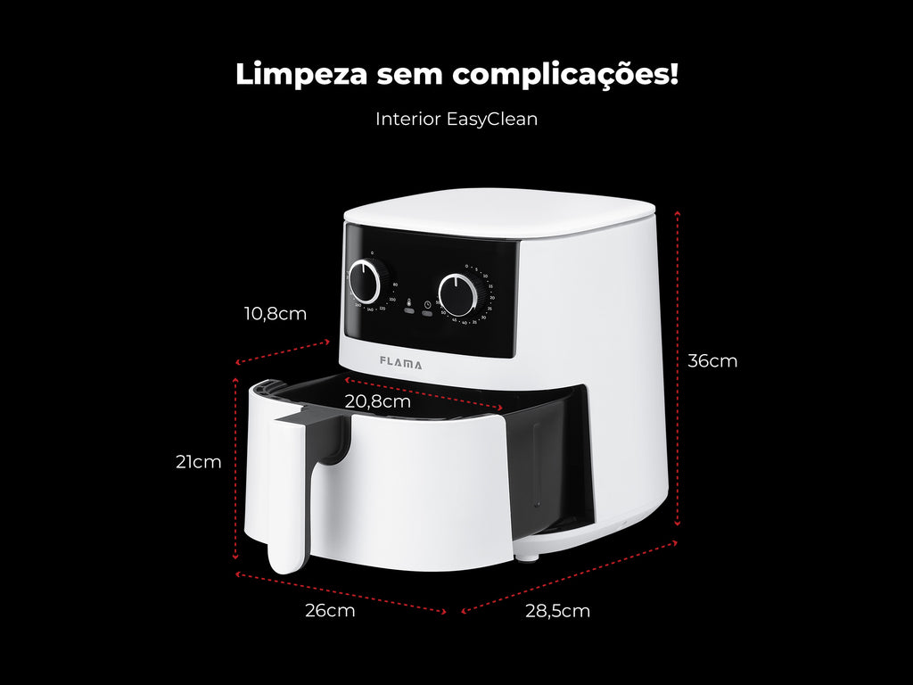 Fritadeira Sem Óleo Air Fryer 4.2L Branca 645FL FLAMA