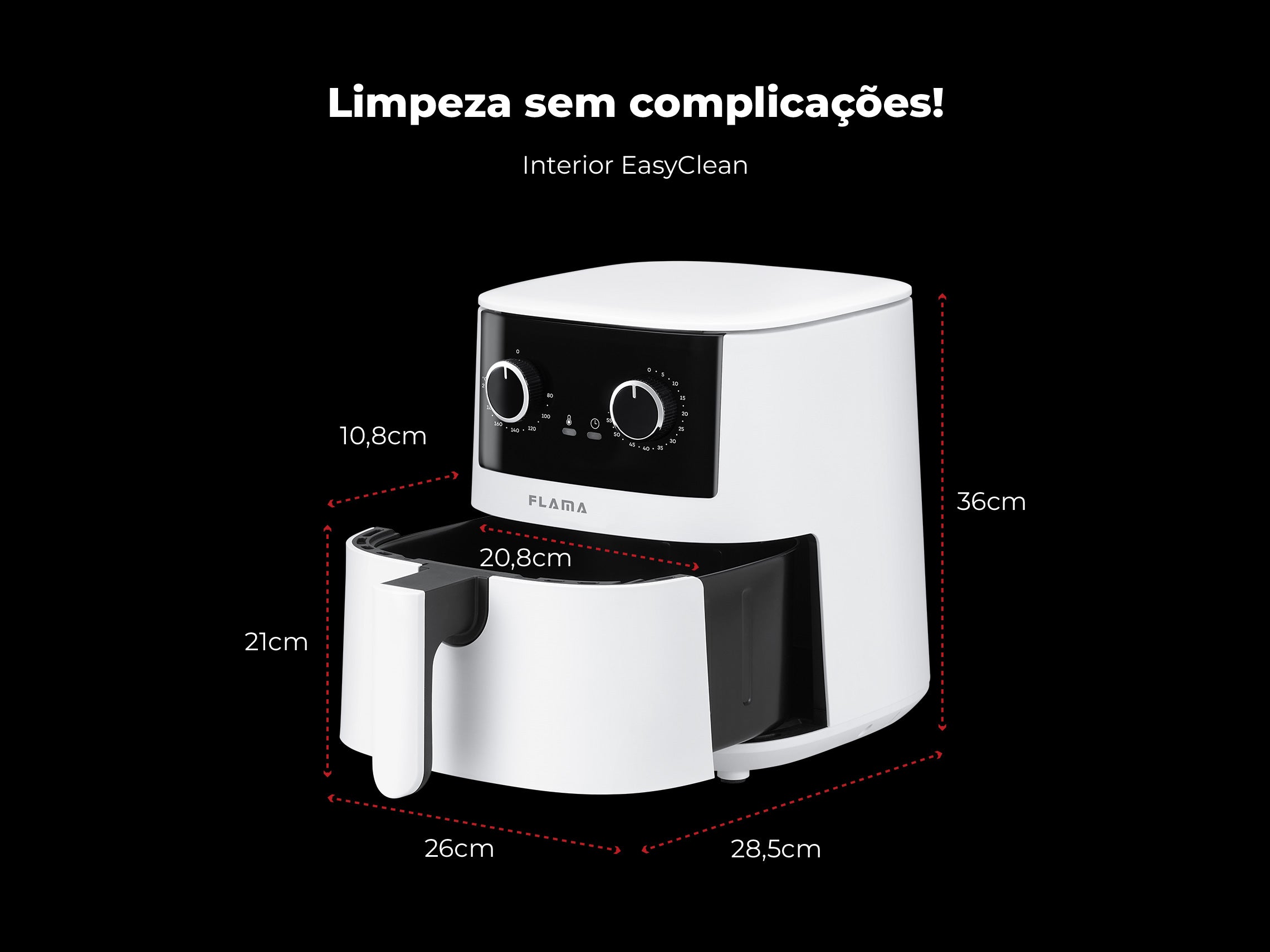 Fritadeira Sem Óleo Air Fryer 4.2L Branca 645FL FLAMA