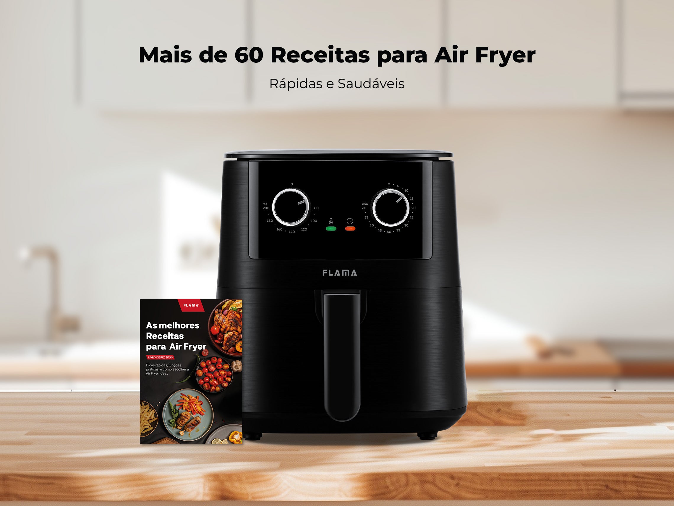 Fritadeira Sem Óleo Air Fryer 4.2L Preta 646FL FLAMA