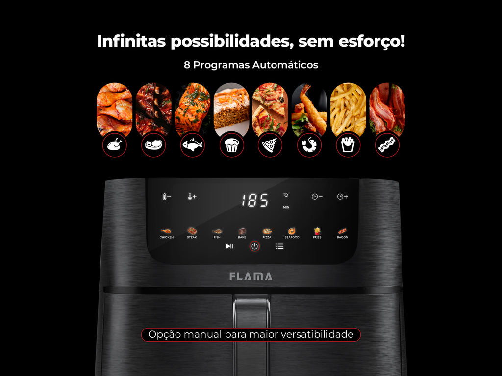 Fritadeira Sem Óleo Air Fryer 8L 648FL FLAMA