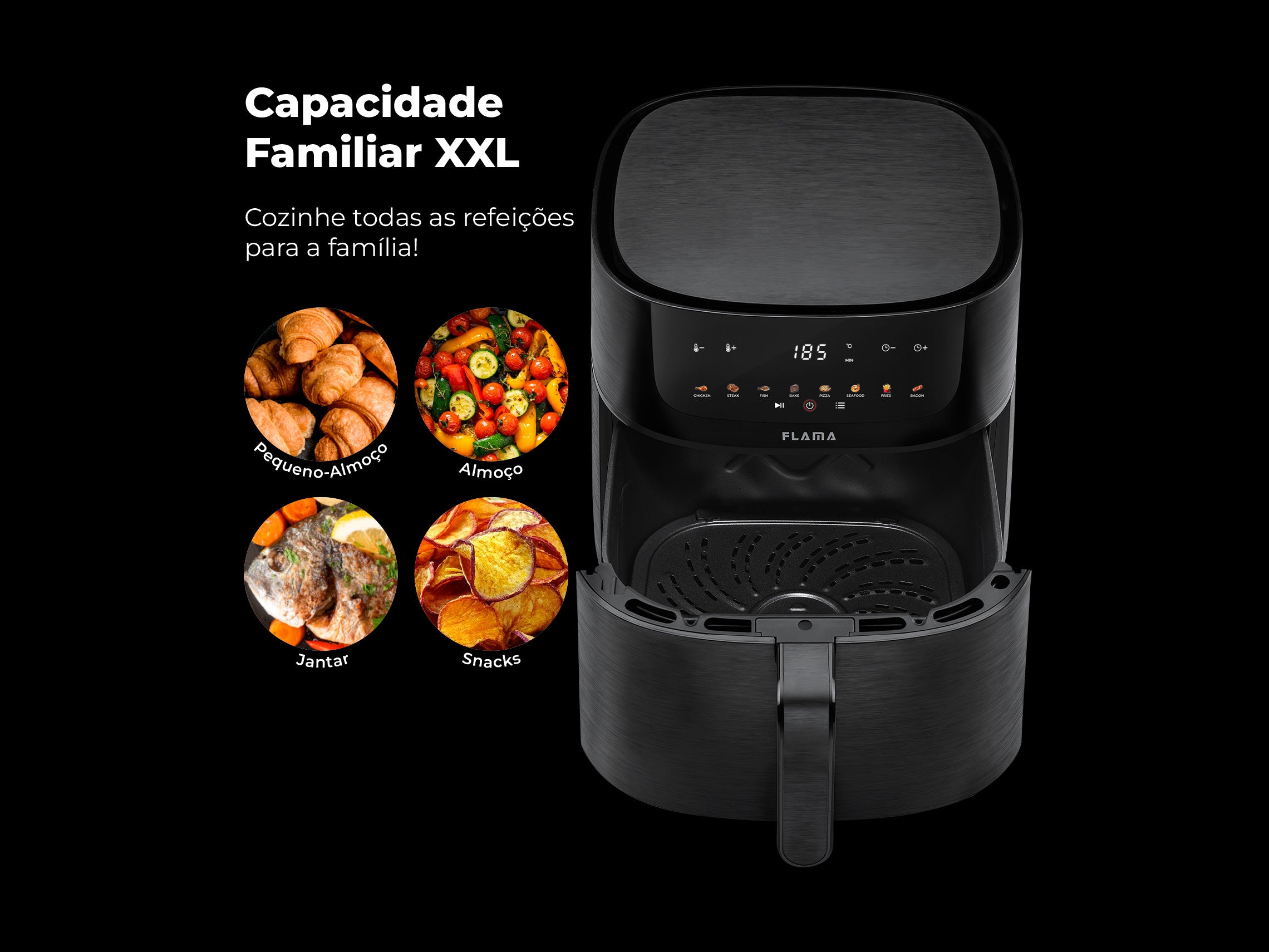 Fritadeira Sem Óleo Air Fryer 8L 648FL FLAMA