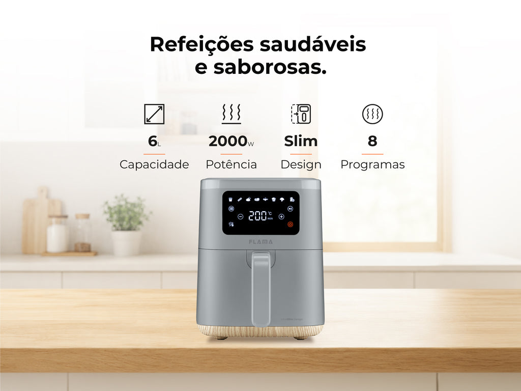 Oil-Free Air Fryer Slim Stone Gray 652FL