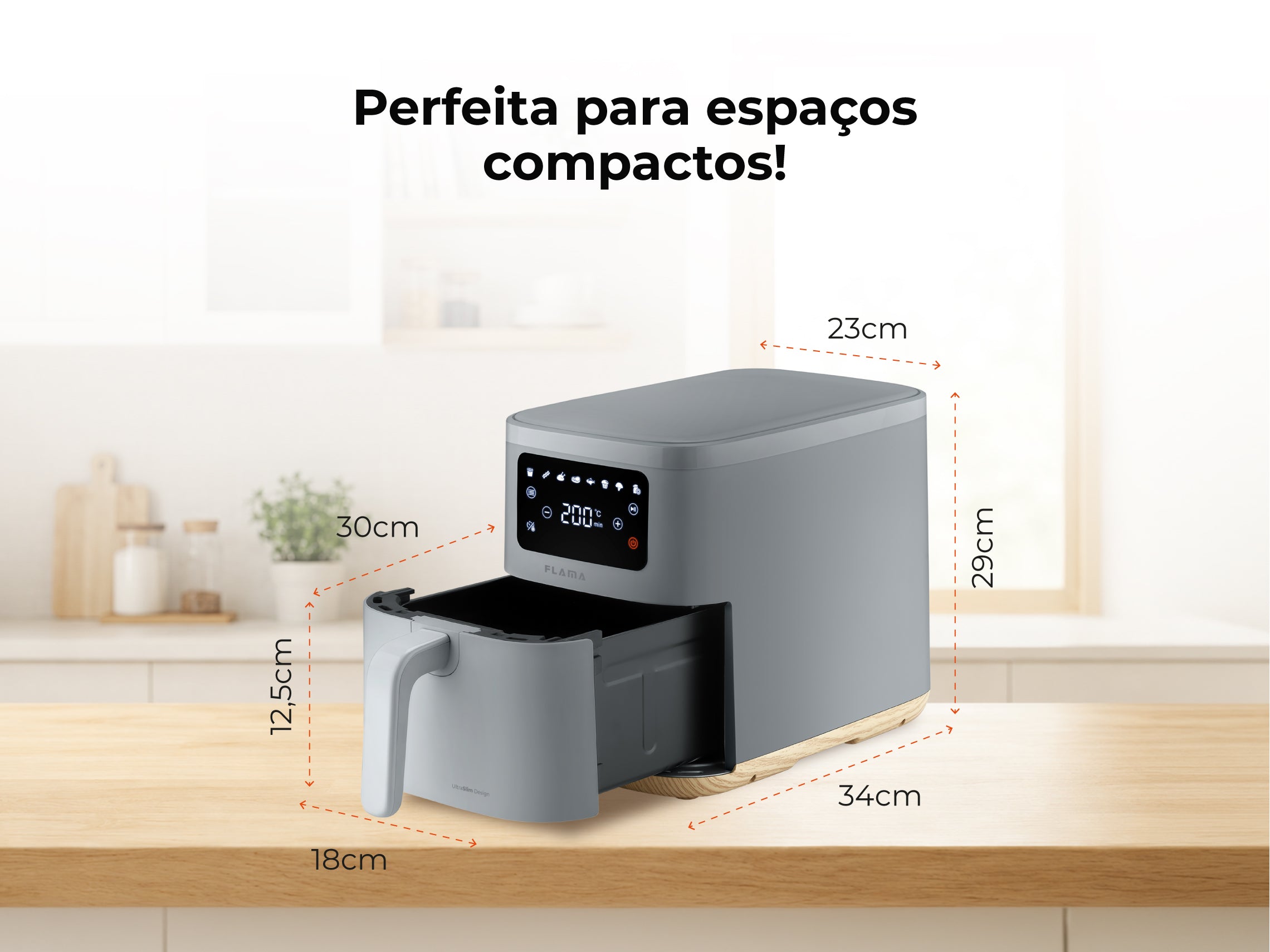 Oil-Free Air Fryer Slim Stone Gray 652FL