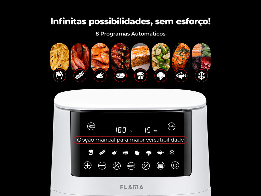 Fritadeira Sem Óleo Air Fryer 4.2L Branca 657FL FLAMA