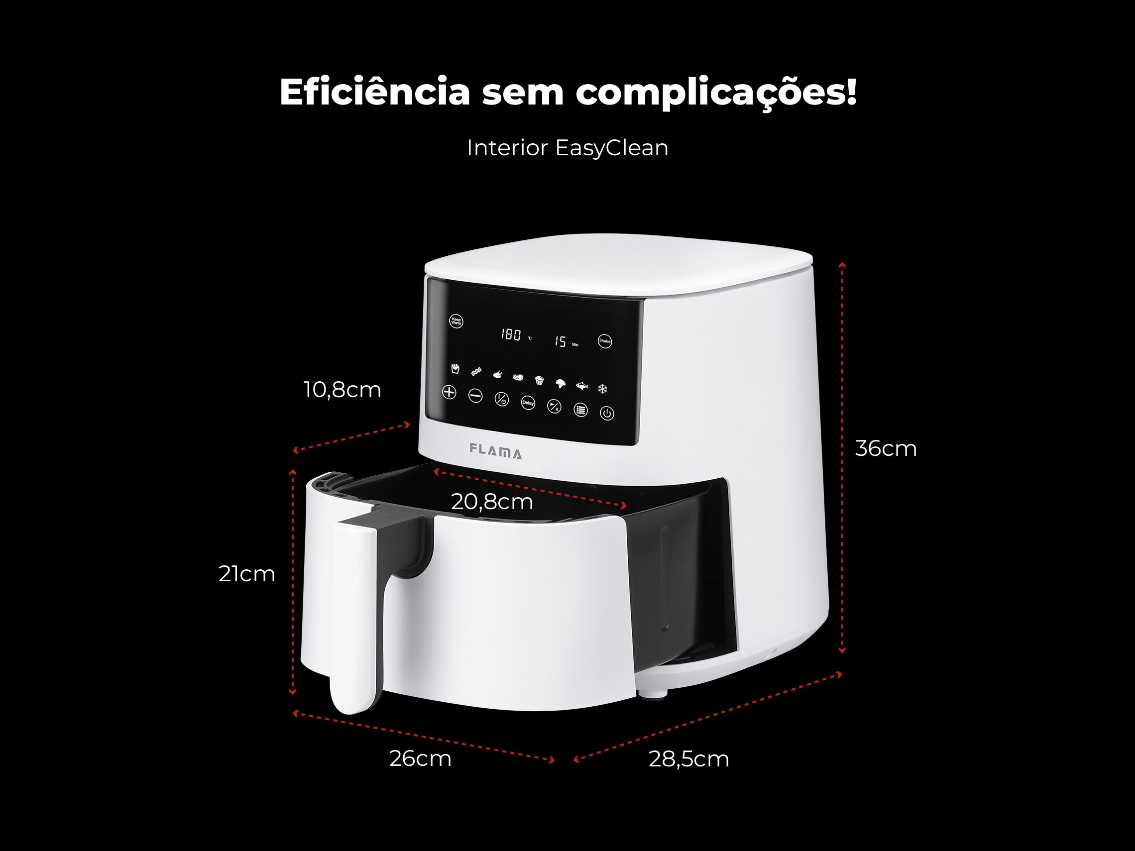 Fritadeira Sem Óleo Air Fryer 4.2L Branca 657FL FLAMA