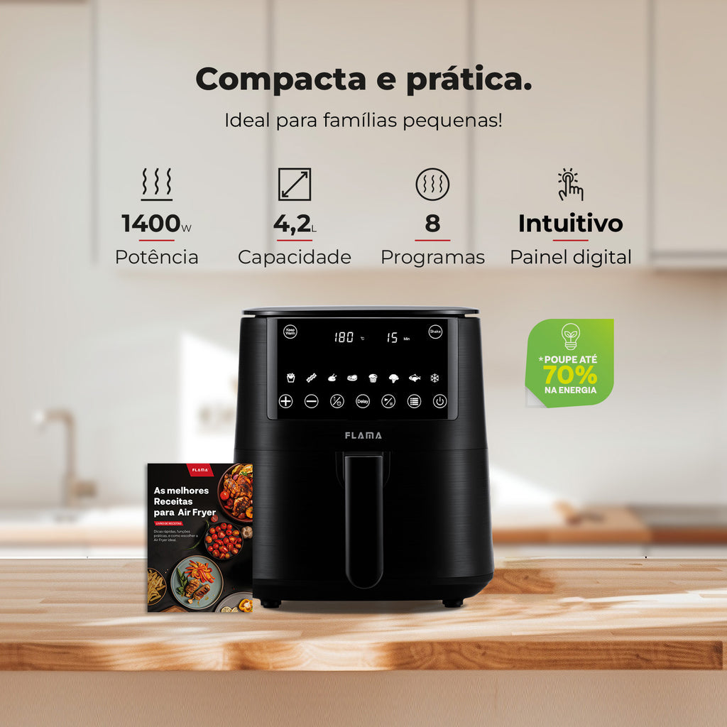 Fritadeira Sem Óleo Air Fryer 4.2L 658FL FLAMA