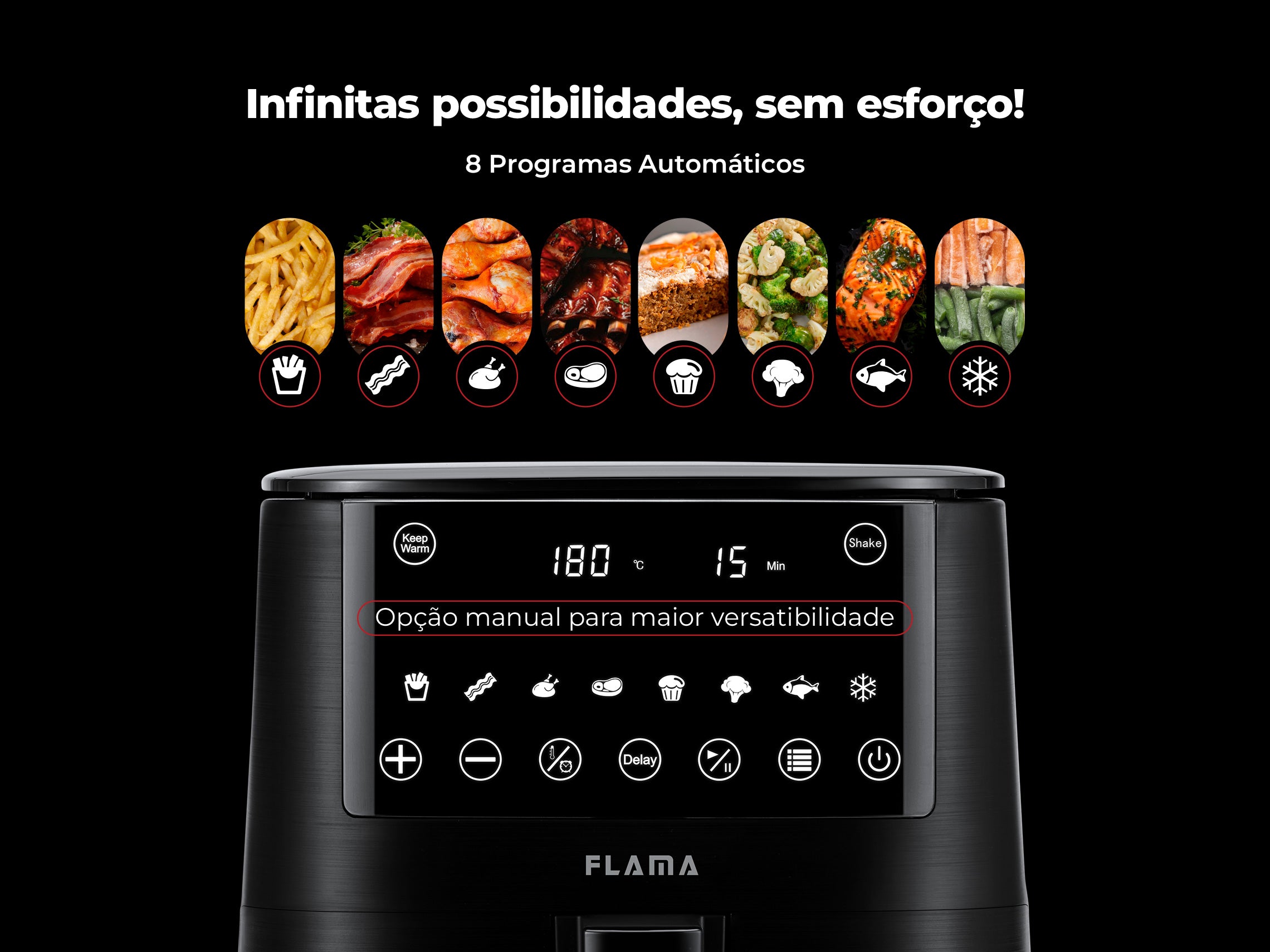 Fritadeira Sem Óleo Air Fryer 4.2L 658FL FLAMA