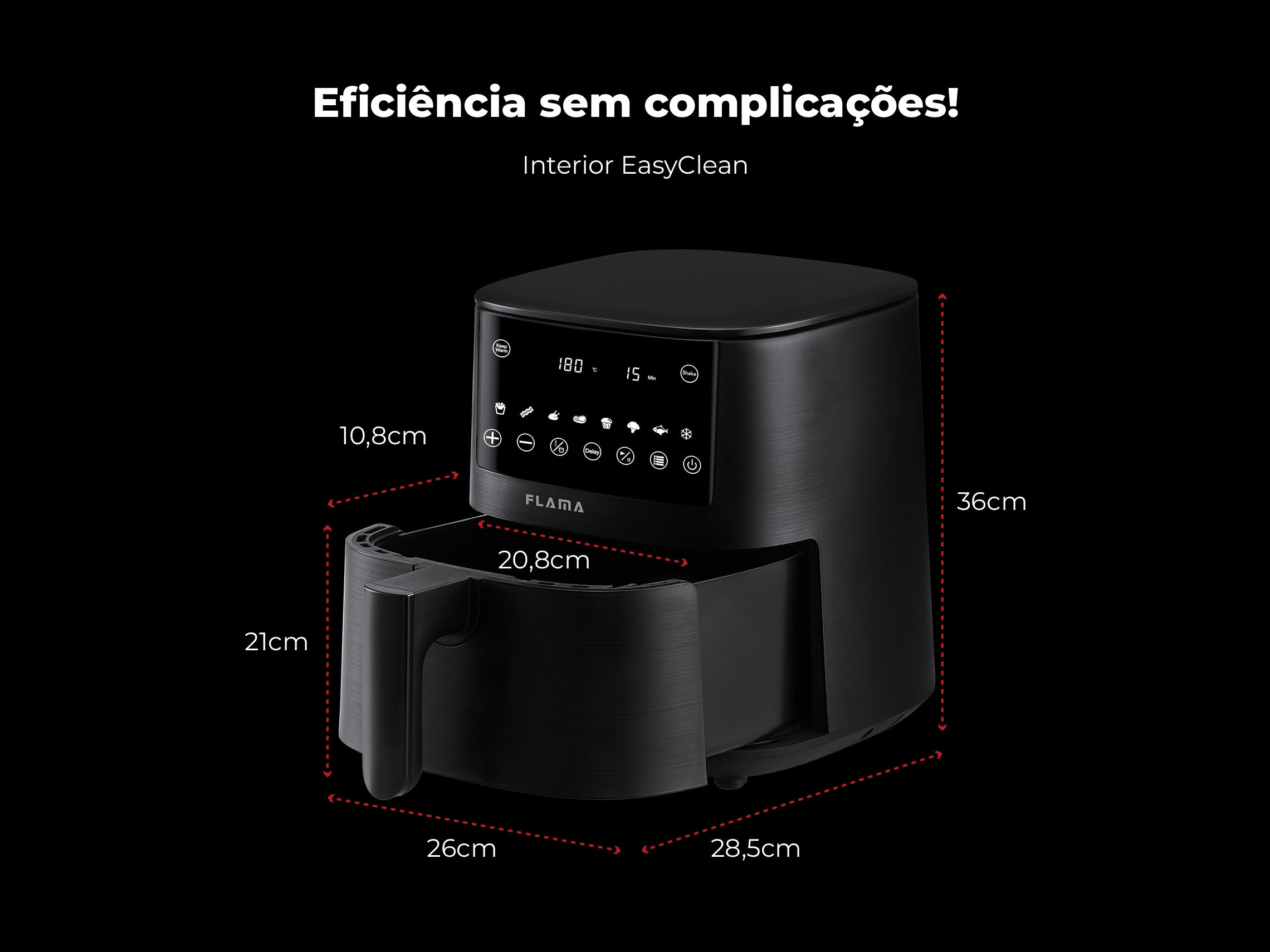 Fritadeira Sem Óleo Air Fryer 4.2L 658FL FLAMA