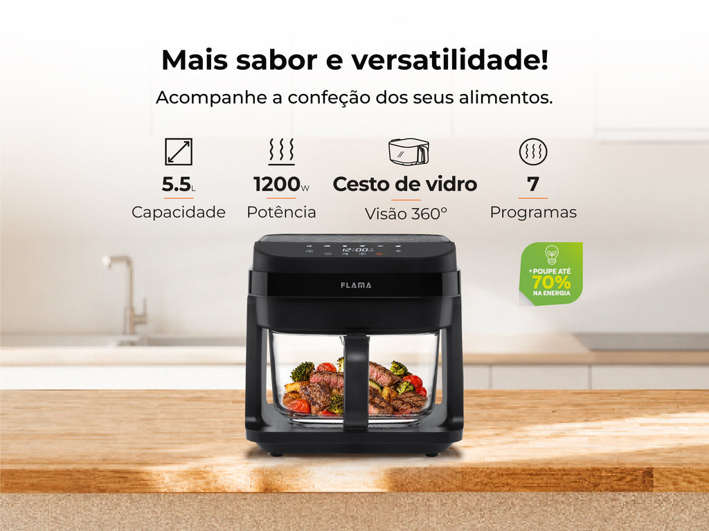 Friteuse sans huile Air Fryer GlassView 5,5 L 661FL