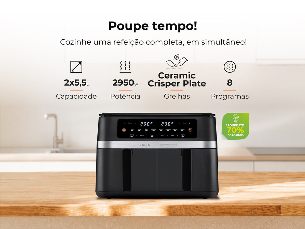 Oil-Free Air Fryer Ceramic CrisperPlate Double XL 671FL