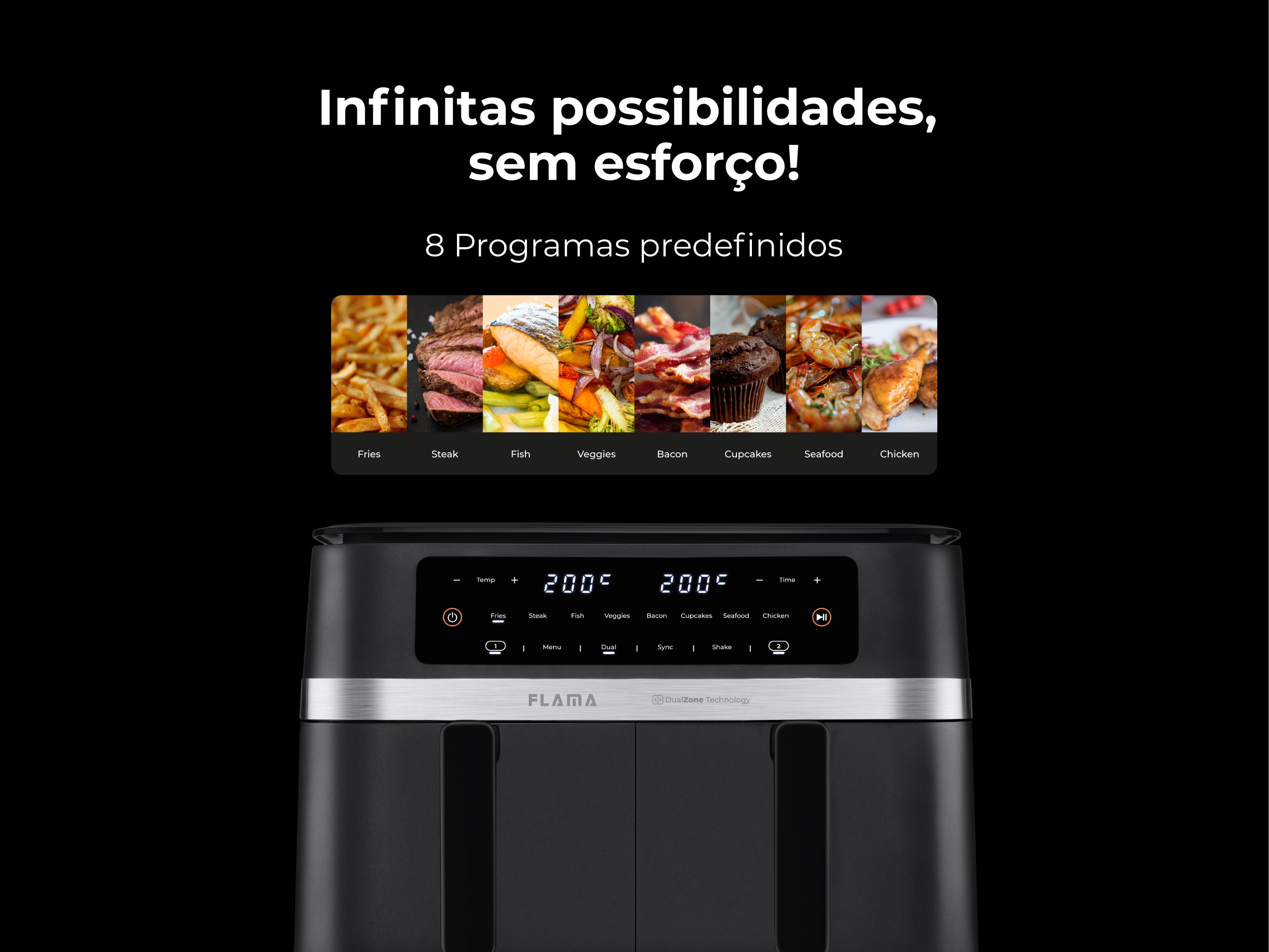 Fritadeira Sem Óleo Air Fryer Ceramic CrisperPlate Double XL 671FL