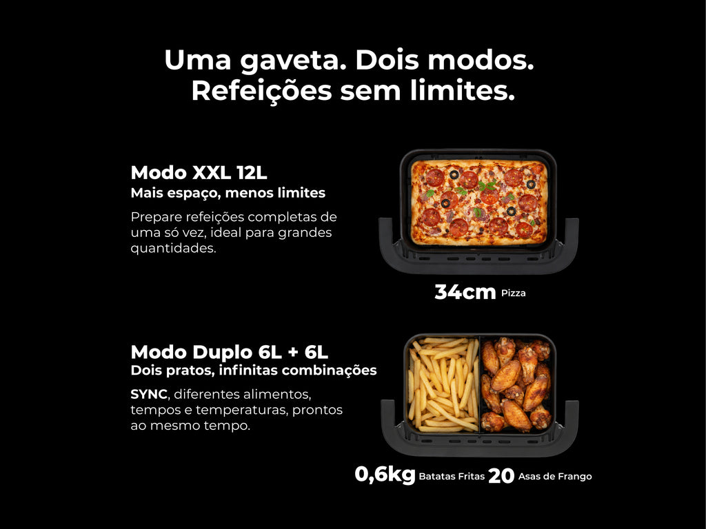 Fritadeira Sem Óleo Air Fryer Ceramic CrisperPlate Flex XXL 674FL