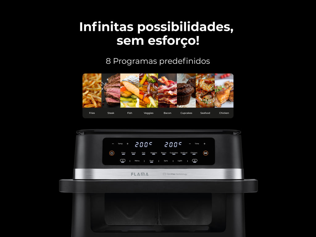 Fritadeira Sem Óleo Air Fryer Ceramic CrisperPlate Flex XXL 674FL