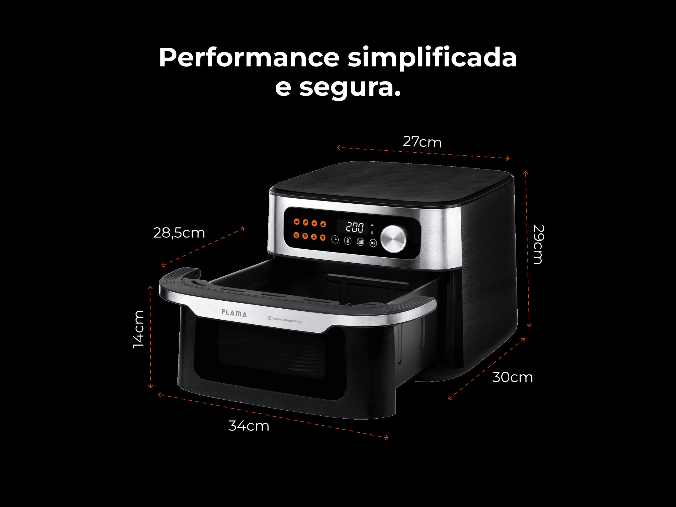 Friteuse sans huile Air Fryer Ceramic CrisperPlate Compact XL 677FL