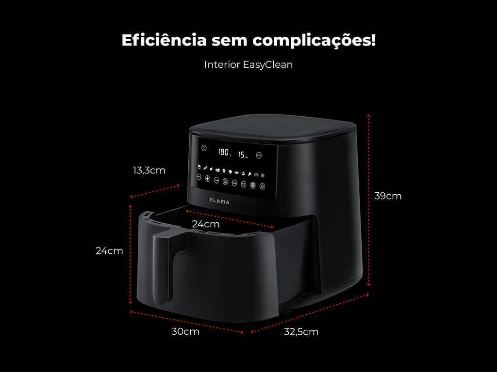 Fritadeira Sem Óleo Air Fryer 7L Preta 682FL FLAMA