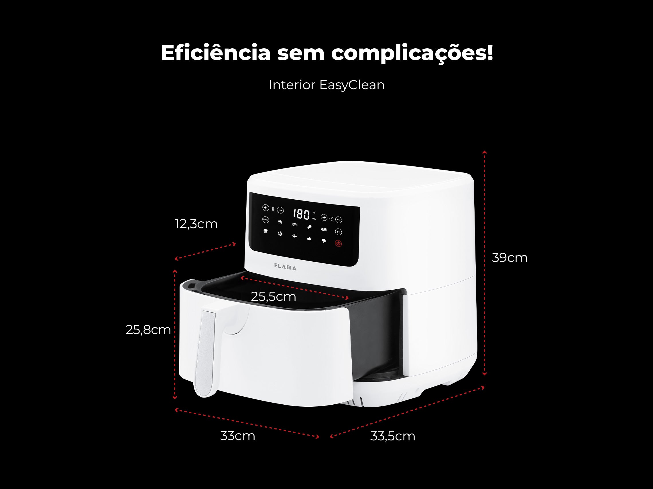 Fritadeira Sem Óleo Air Fryer Dupla Resistência 691FL FLAMA