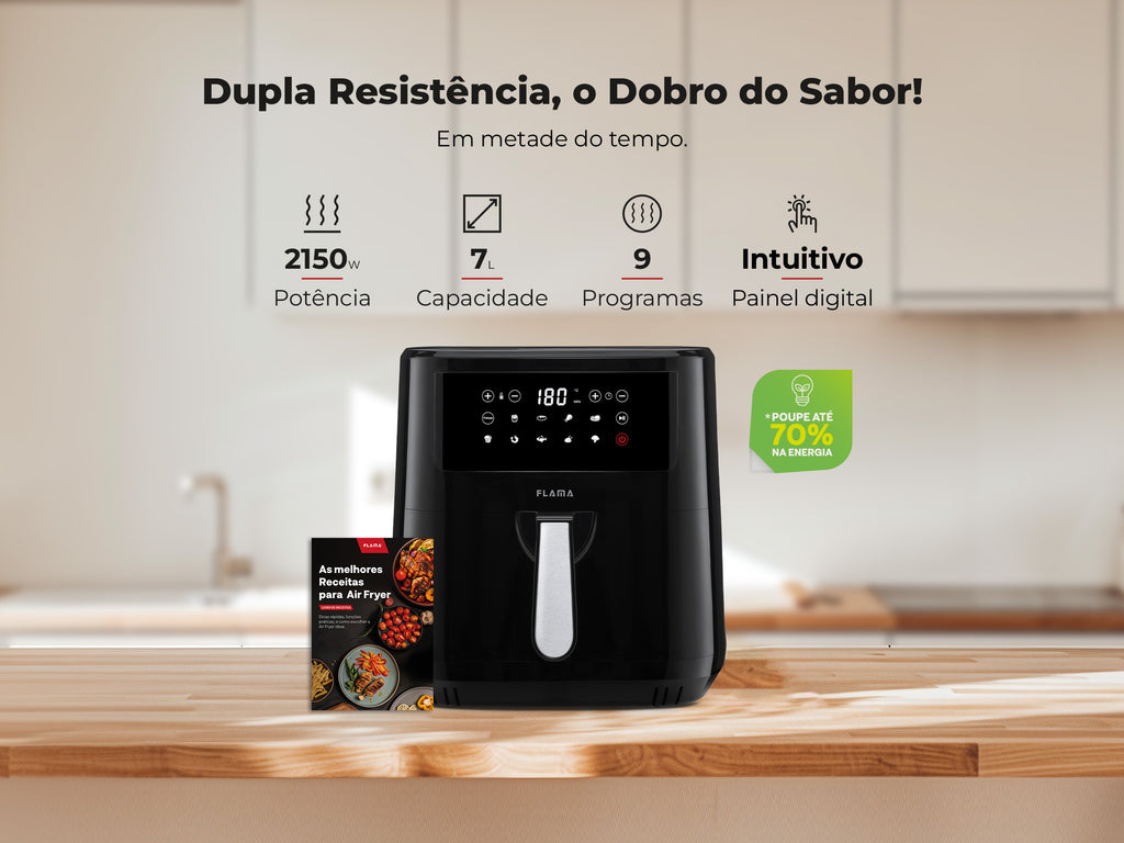 Fritadeira Sem Óleo Air Fryer Dupla Resistência 692FL FLAMA