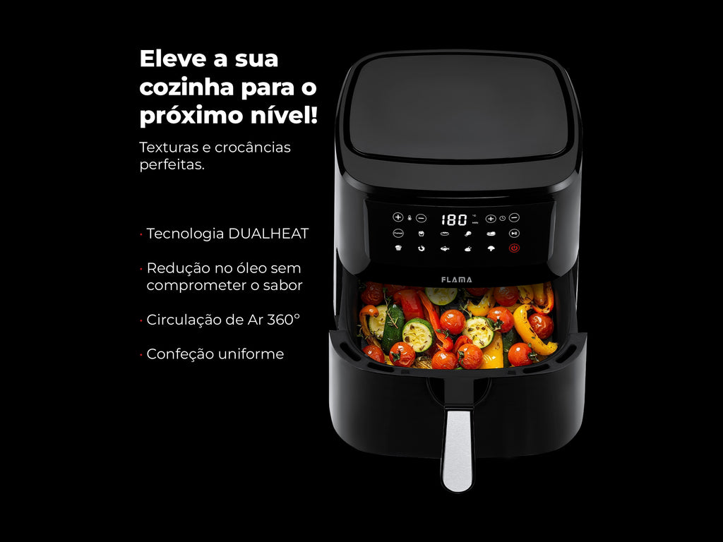 Fritadeira Sem Óleo Air Fryer Dupla Resistência 692FL FLAMA